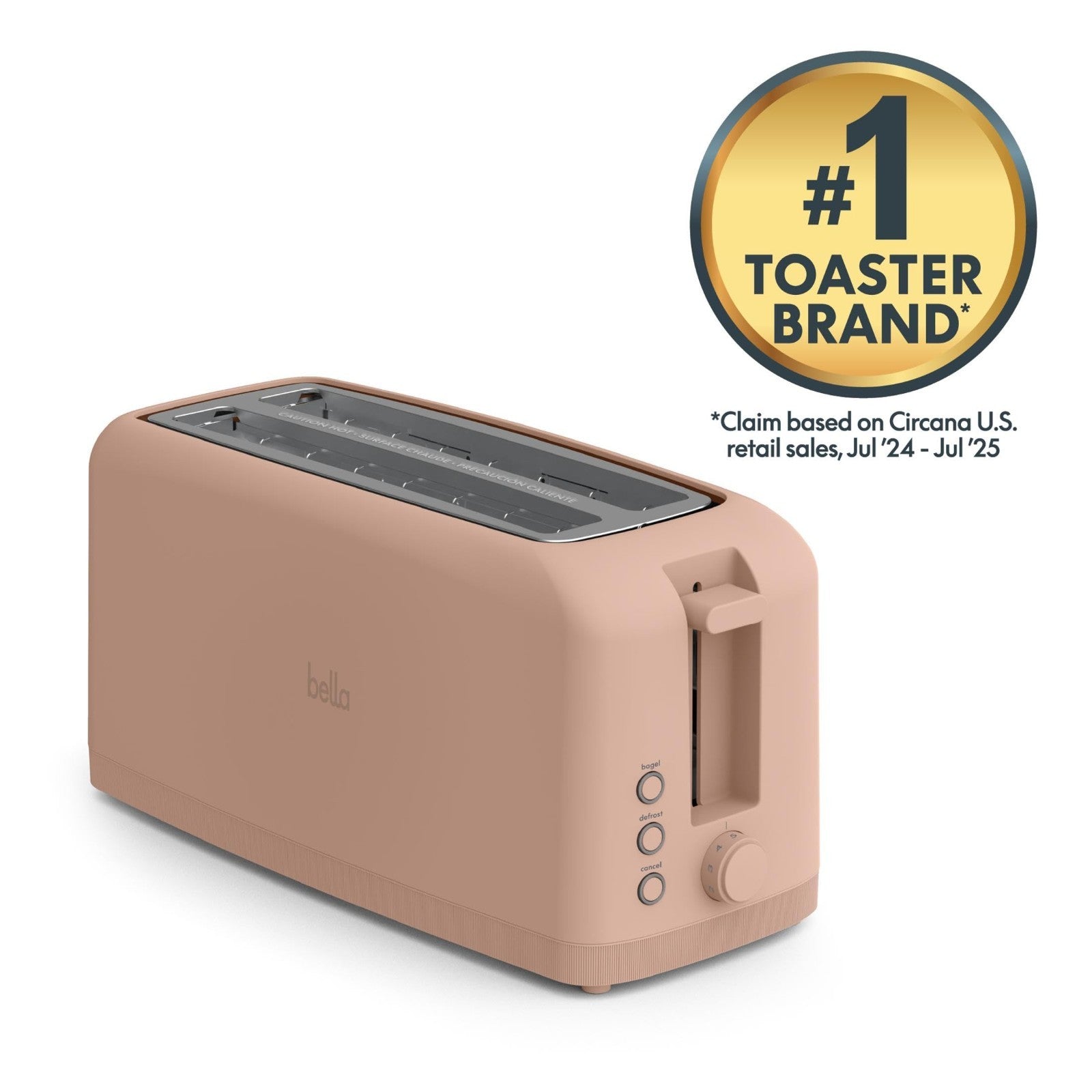 Slim 4 Slice Toaster, Extra Long & Wide Slots, Fits Anywhere, Blossom Design3