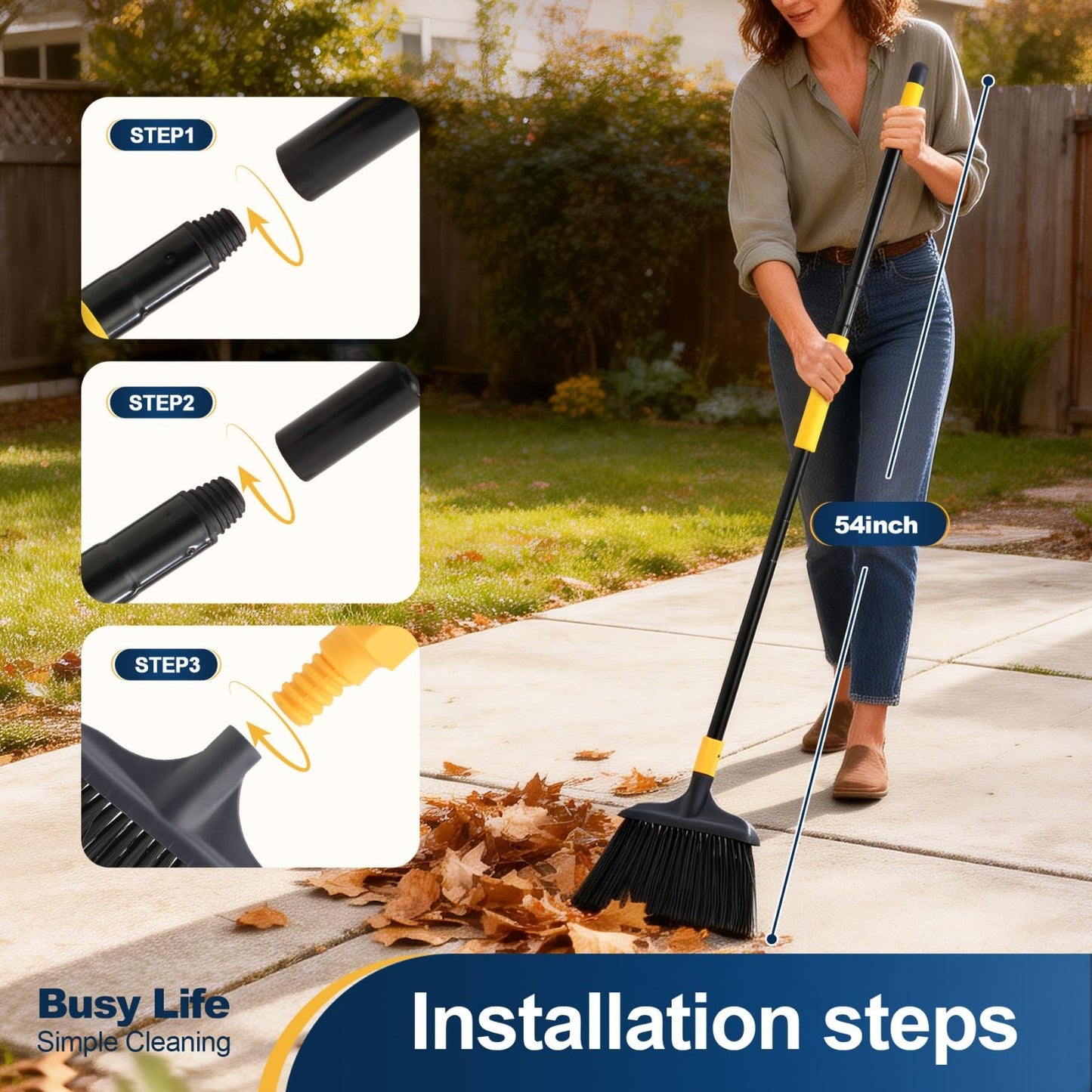 Heavy-Duty Outdoor Broom 54" | Commercial Grade Floor Sweeper for Home & Yard3