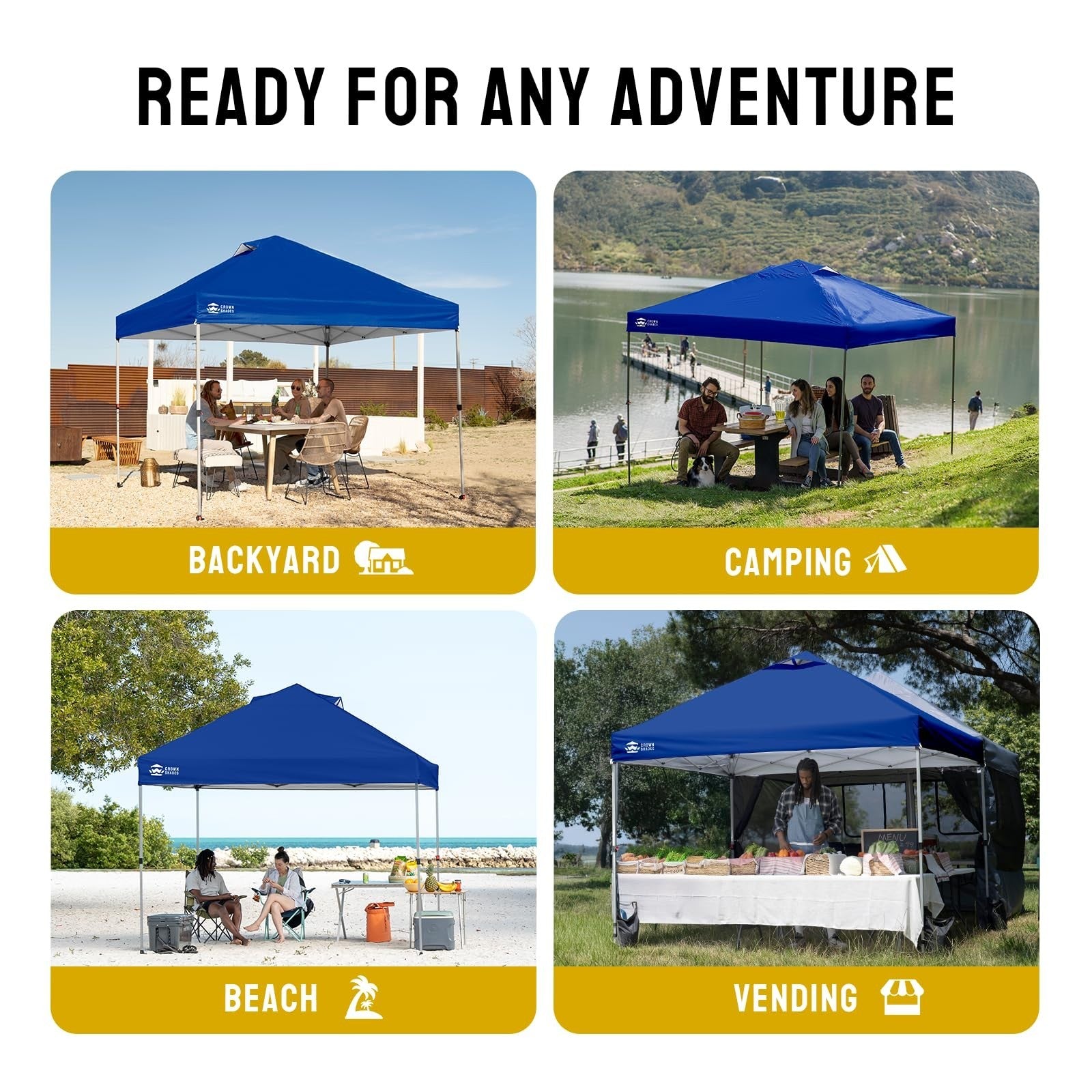 10x10 Pop Up Canopy Tent   Easy Setup, Navy Blue, Outdoor Sun Shade for Events,5