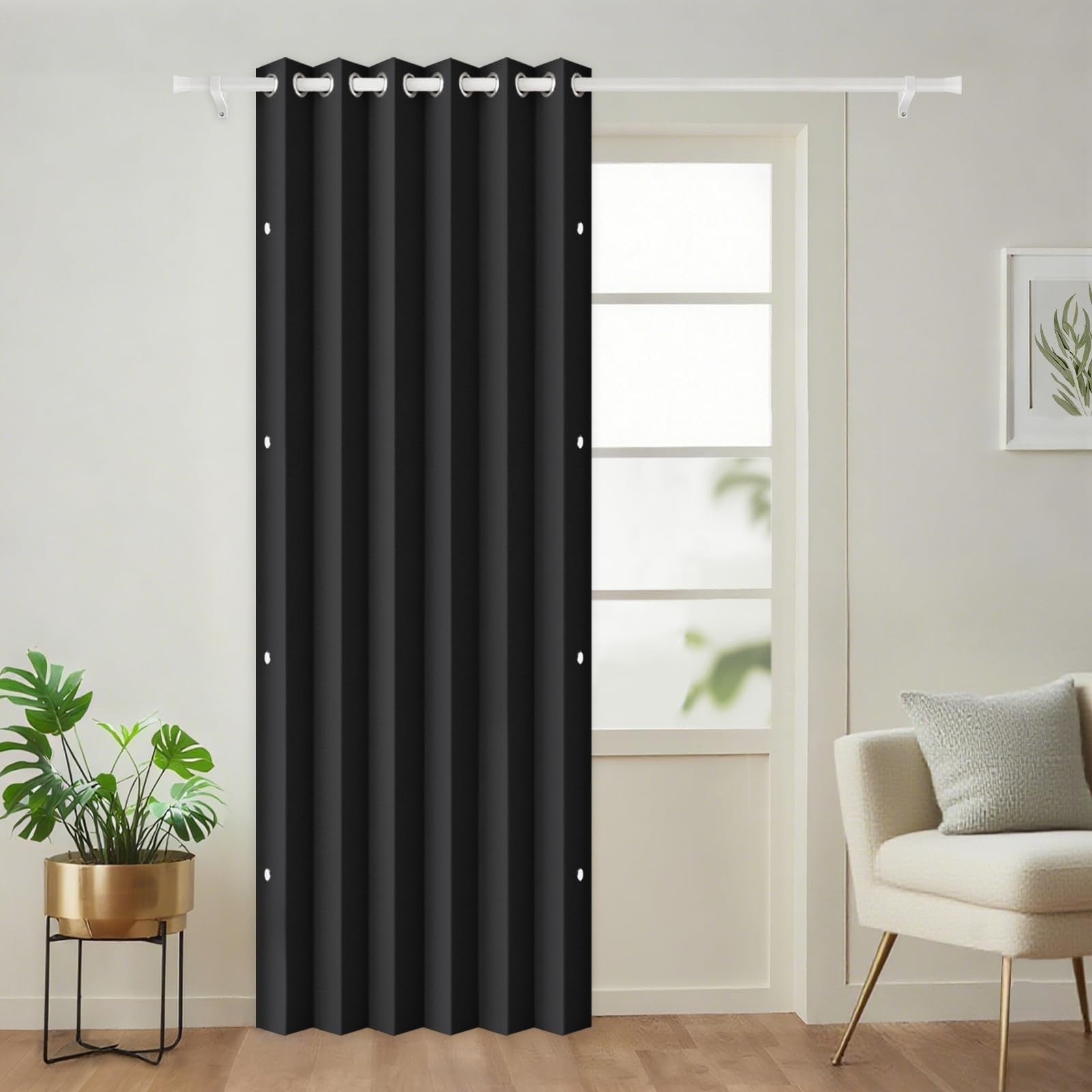 72 Inch Blackout Pleated Curtains with Magnetic Closure   Indoor/Outdoor, W45 x1