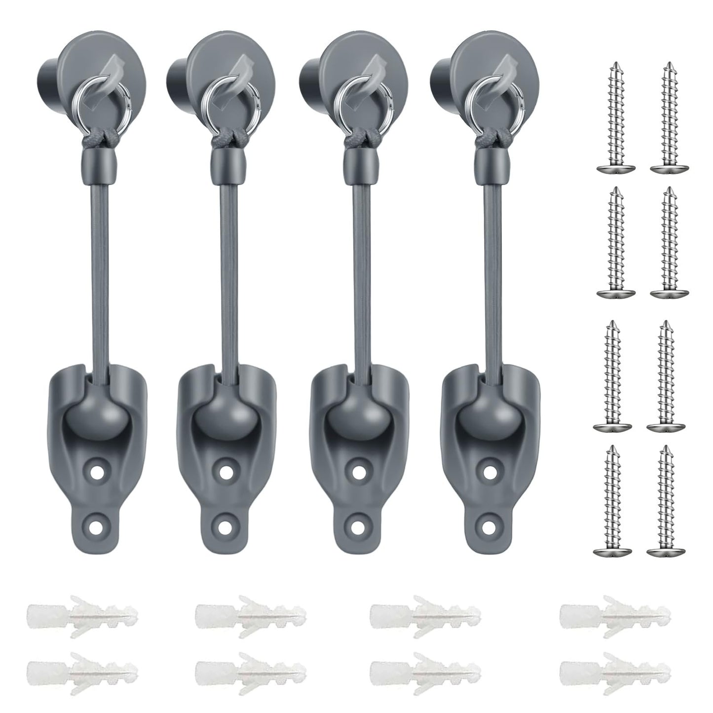 Outdoor Roller Shade Replacement Hardware Kit - Bungee & End Cap Tie Downs (2, G1