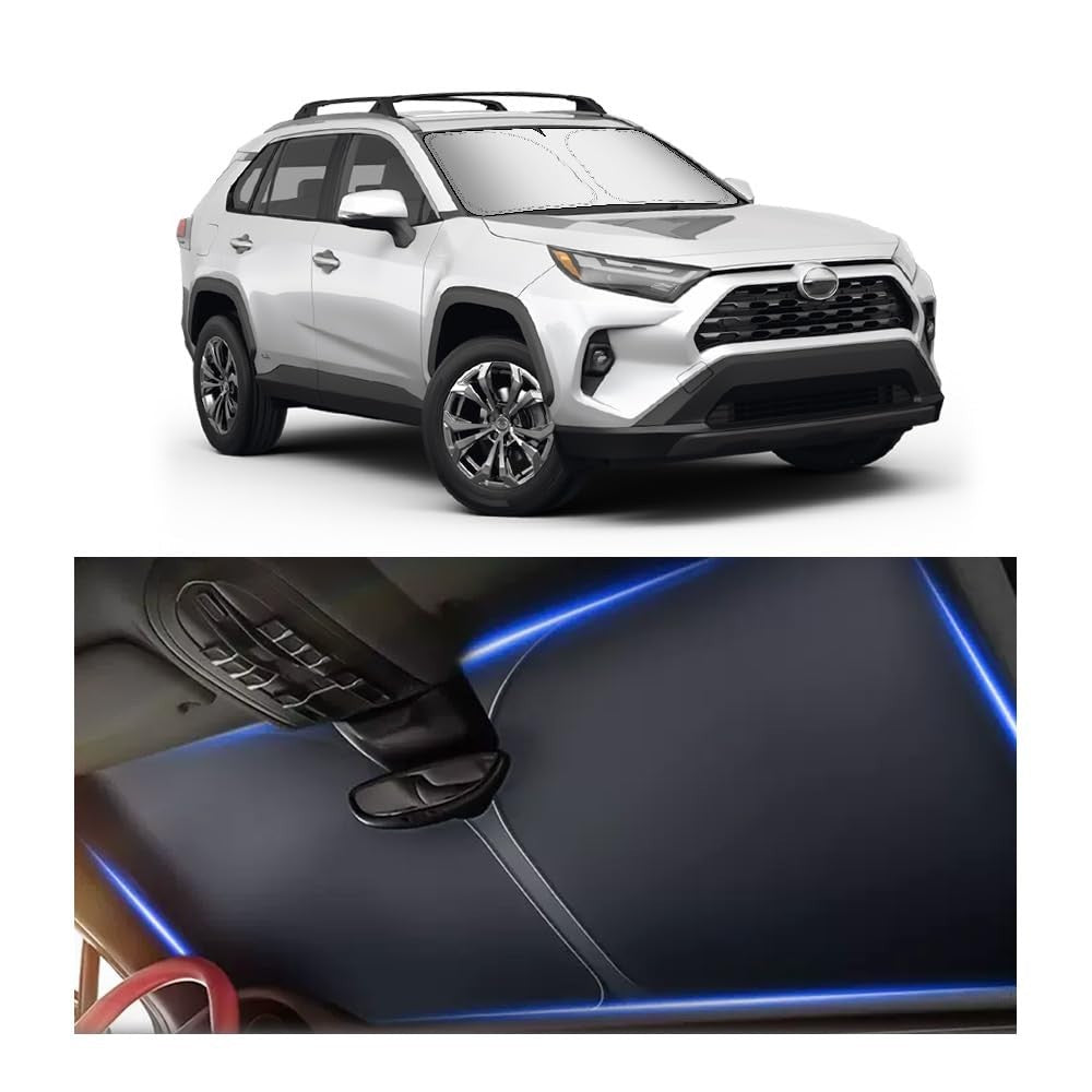 Foldable Car Windshield Sun Shade for 2019-2025 RAV4, Oxford Cloth Heat Blocker1