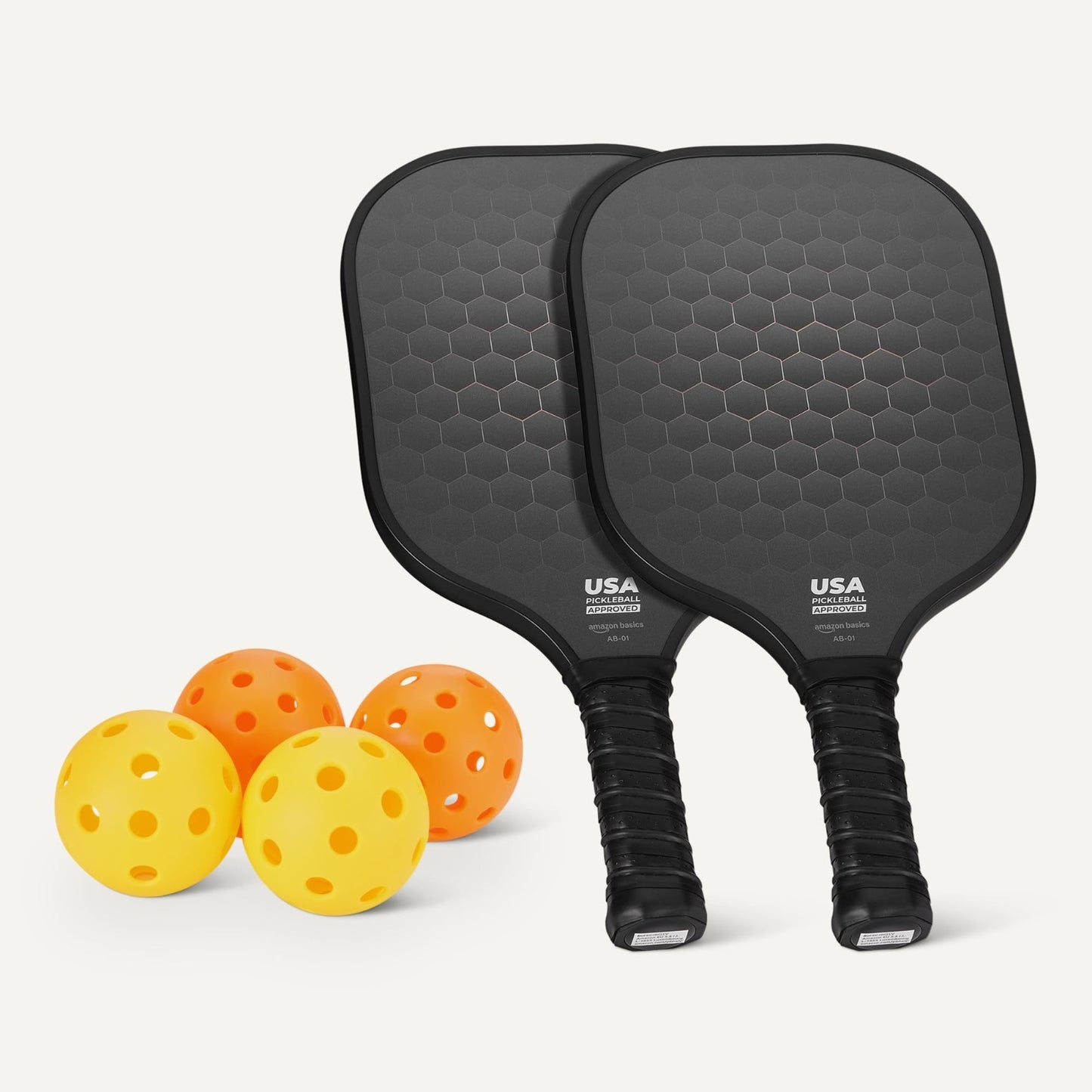 Set of 2 USAPA Approved Carbon Fiber Pickleball Paddles with 4 Balls & Carry Bag3