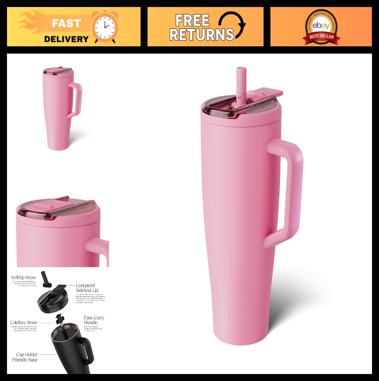 40oz Insulated Tumbler with Leakproof Straw Lid | Stainless Steel Water Bottle |0