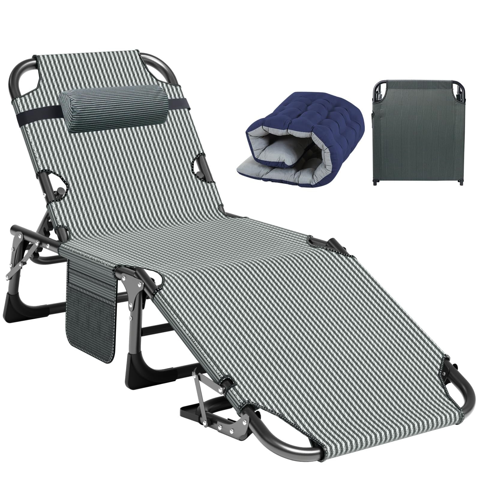 Folding Camping Cot for Adults   5 Position Adjustable Backrest & Padded Cushion8