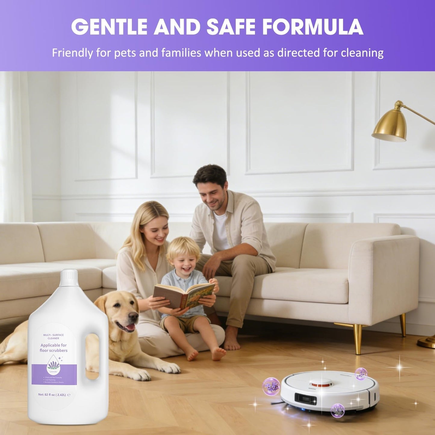 Lavender Scented Floor Cleaner 82 FL OZ - Deep Clean for Hard Floors, Compatible5
