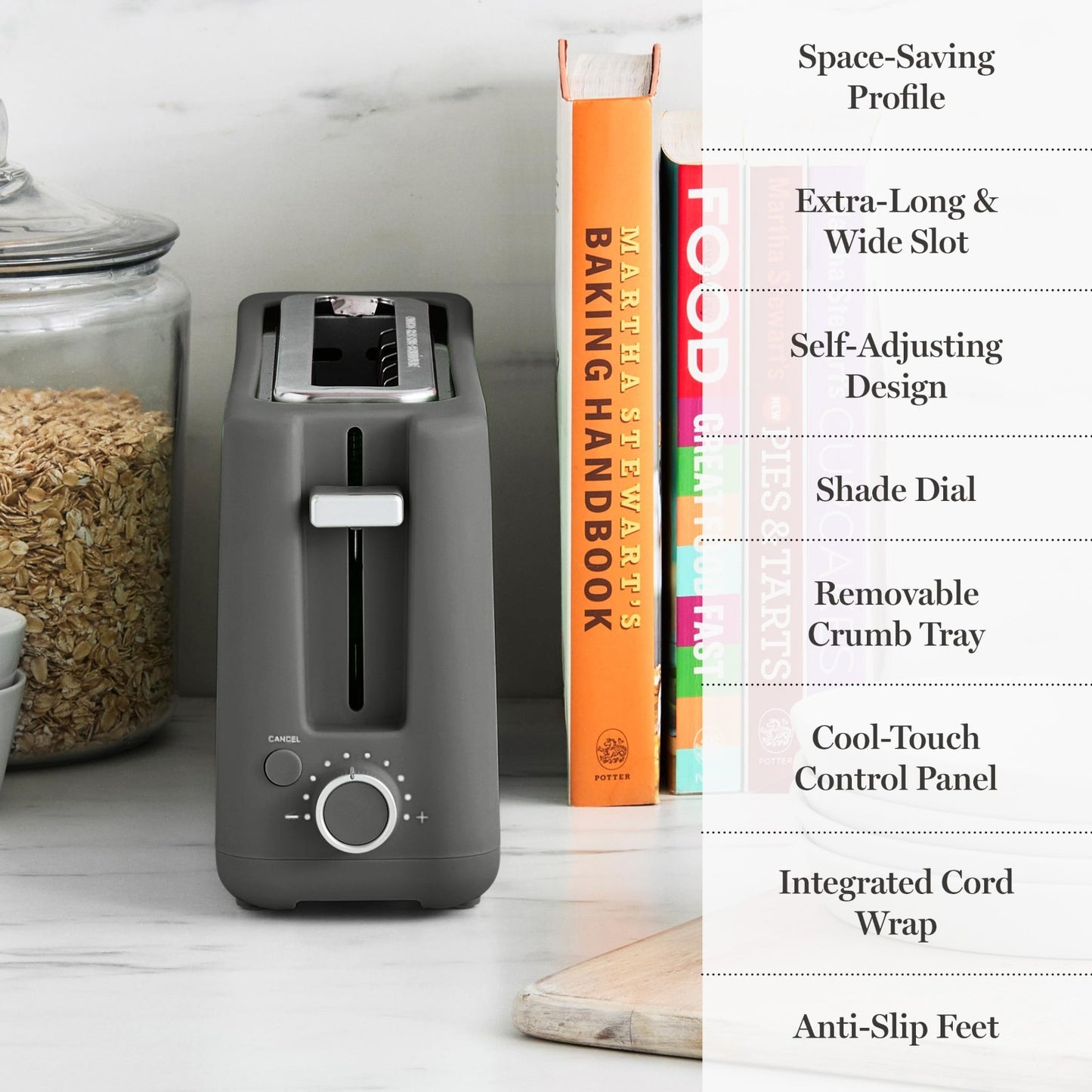 Extra Wide 2-Slice Long Slot Toaster for Sourdough & Bagels, 10 Shade Settings,9