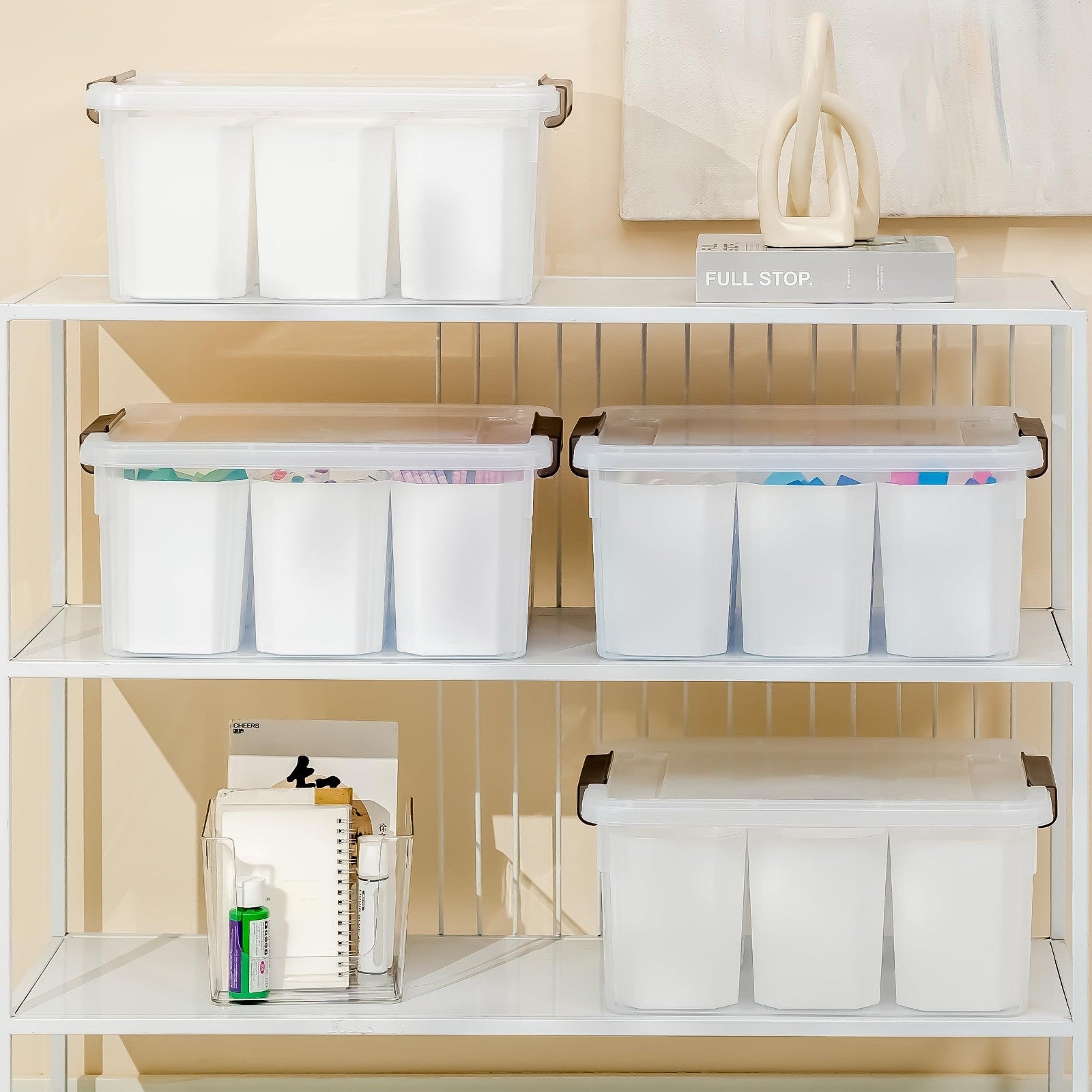Clear Craft Organizers 17QT   4 Pack Storage Bins with Lids for Home & Office8