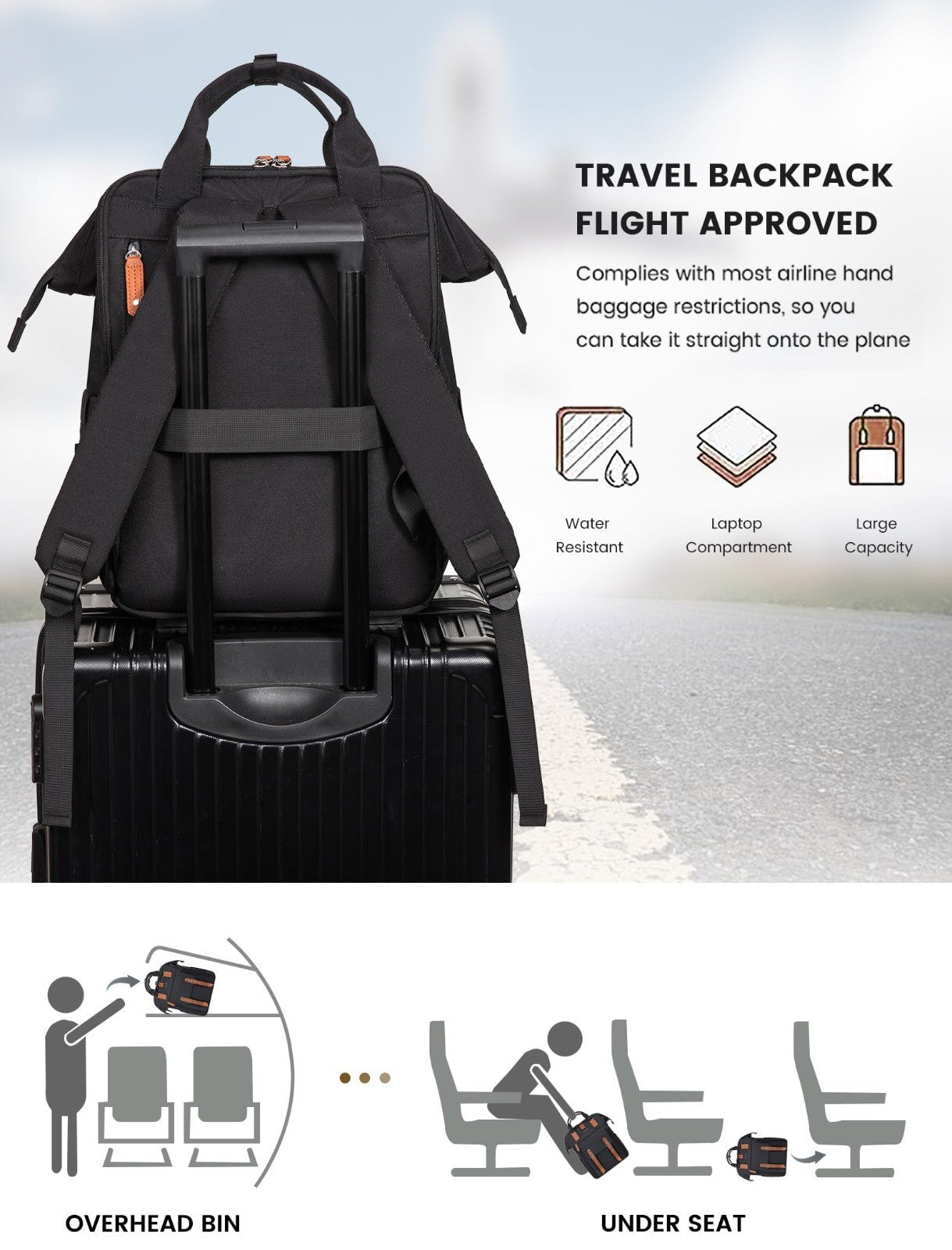 Stylish Women's Laptop Backpack, 15.6" Compartment, Ideal for Work & Travel, Col5