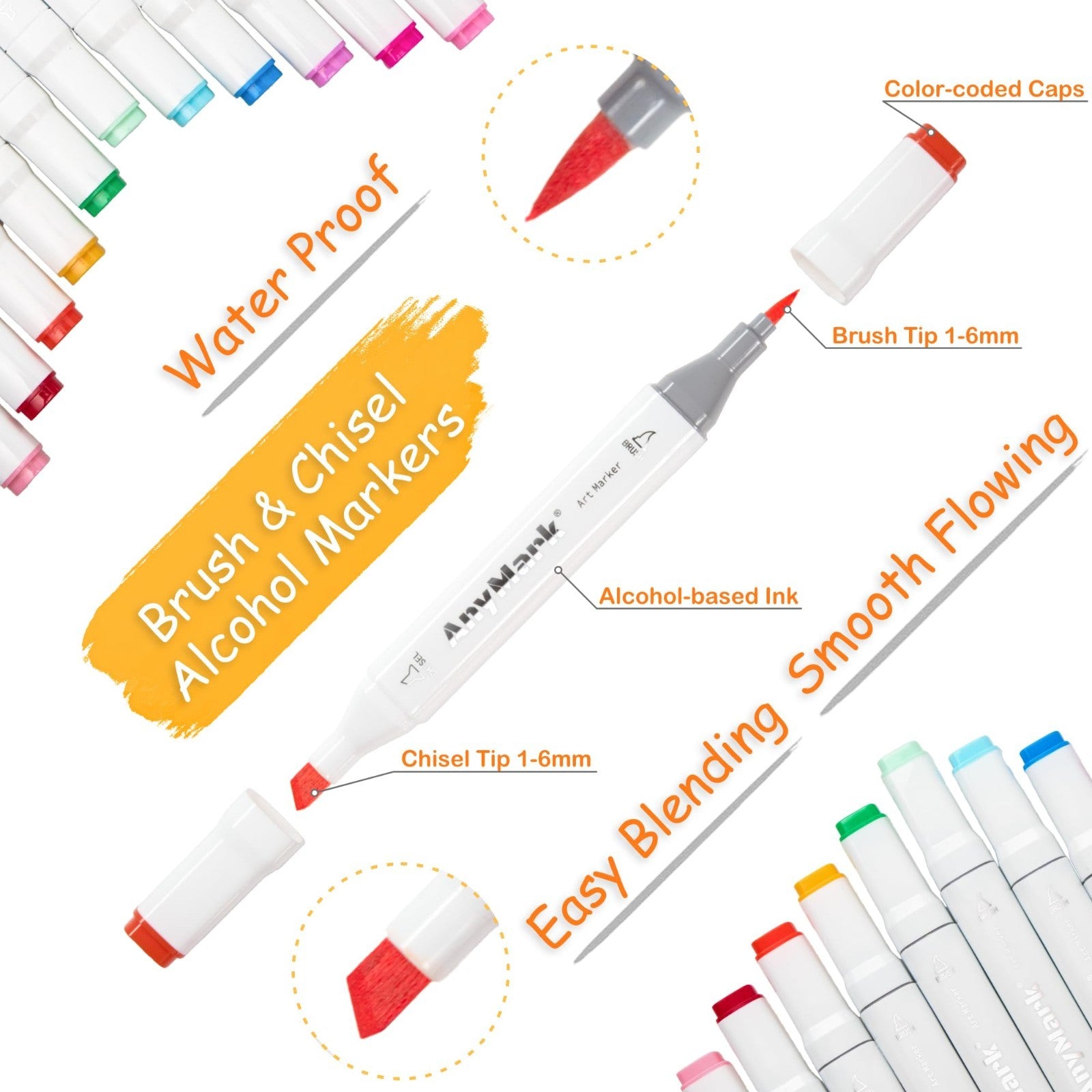120+1 Dual Tip Alcohol Markers Set - Brush & Chisel Tips for Art, Drawing & Colo4