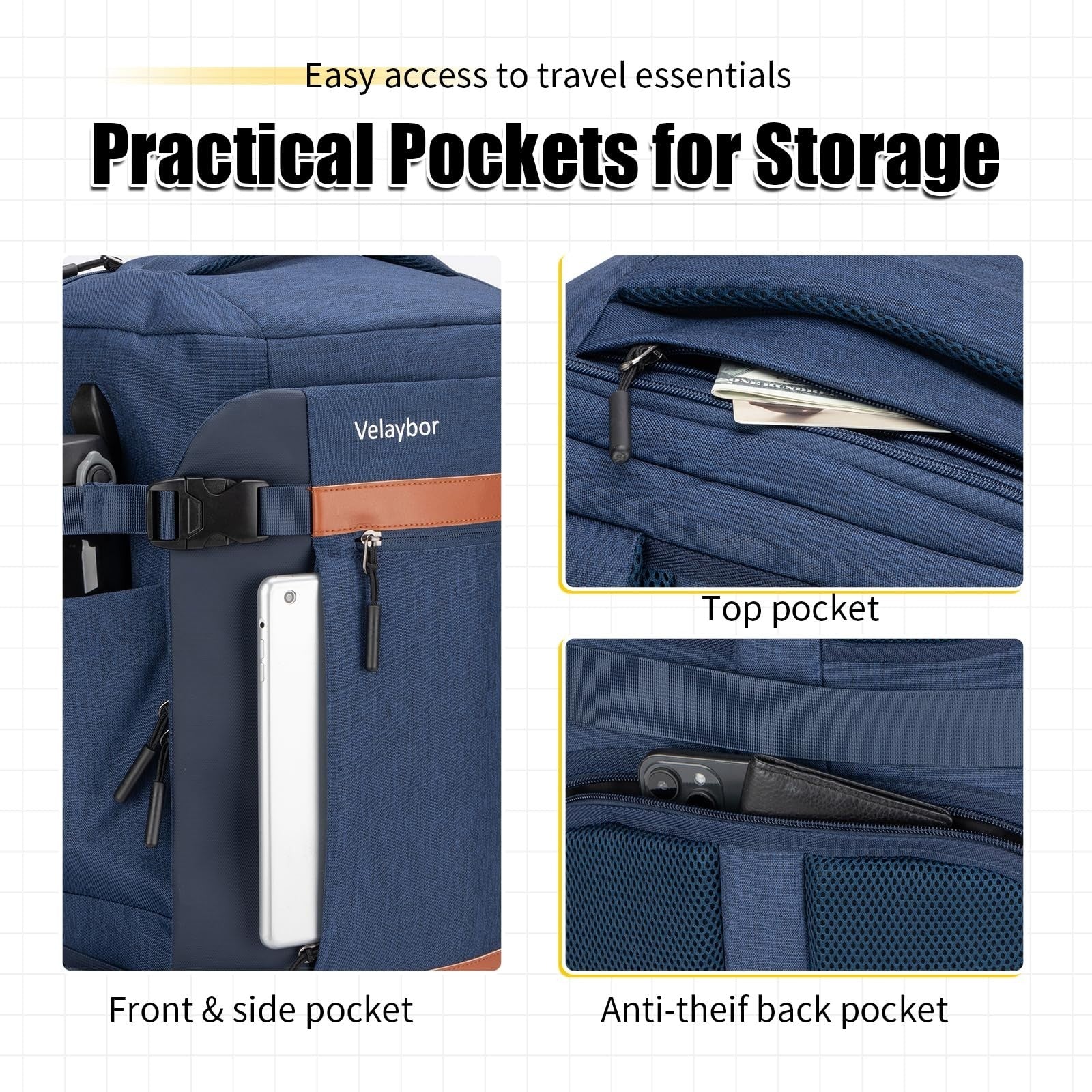 42L Travel Backpack with 4 Packing Cubes, TSA Friendly Carry On, Lightweight & D3