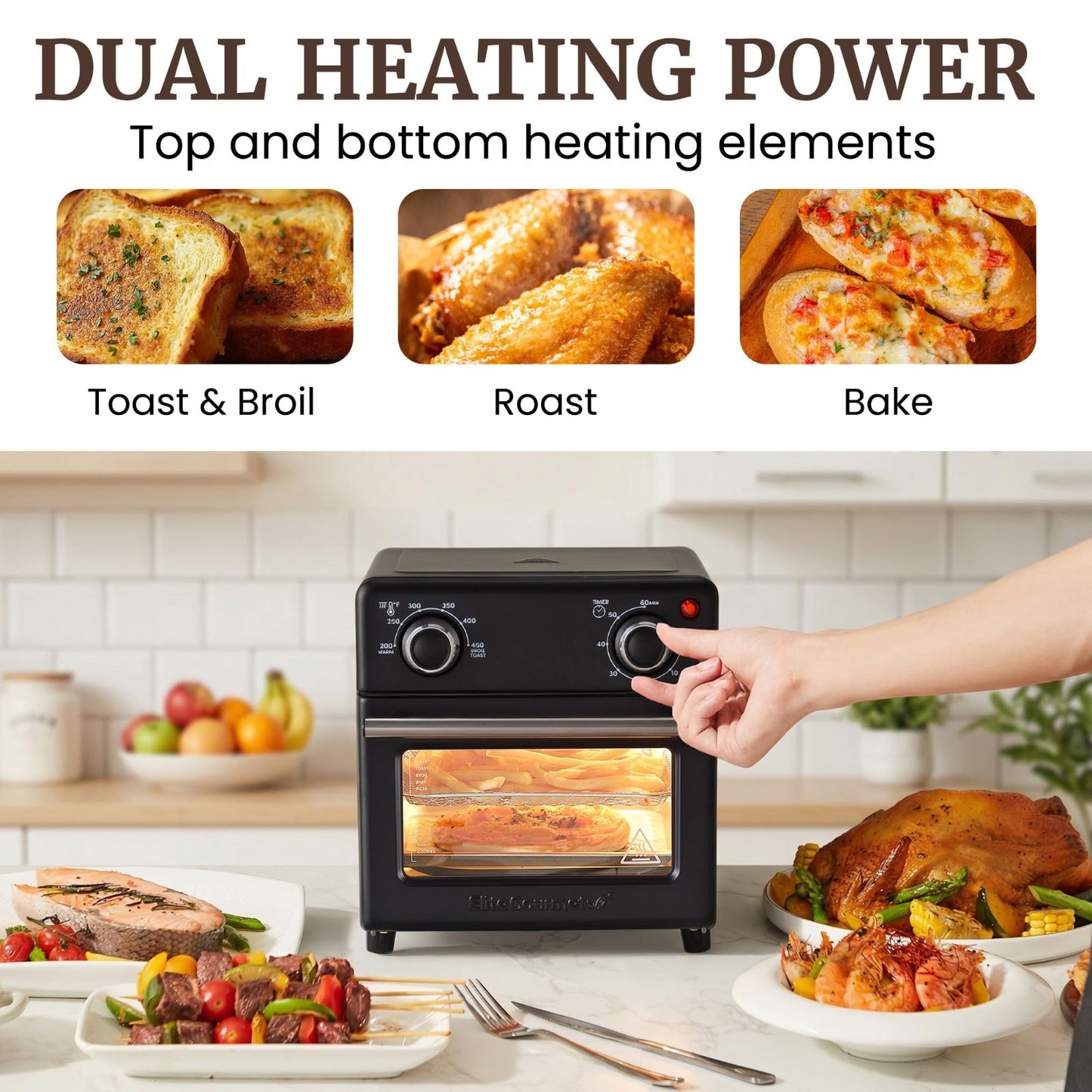 Compact 8.5Qt Air Fryer Oven - Mini Countertop Cooker with Adjustable Temp & Tim7
