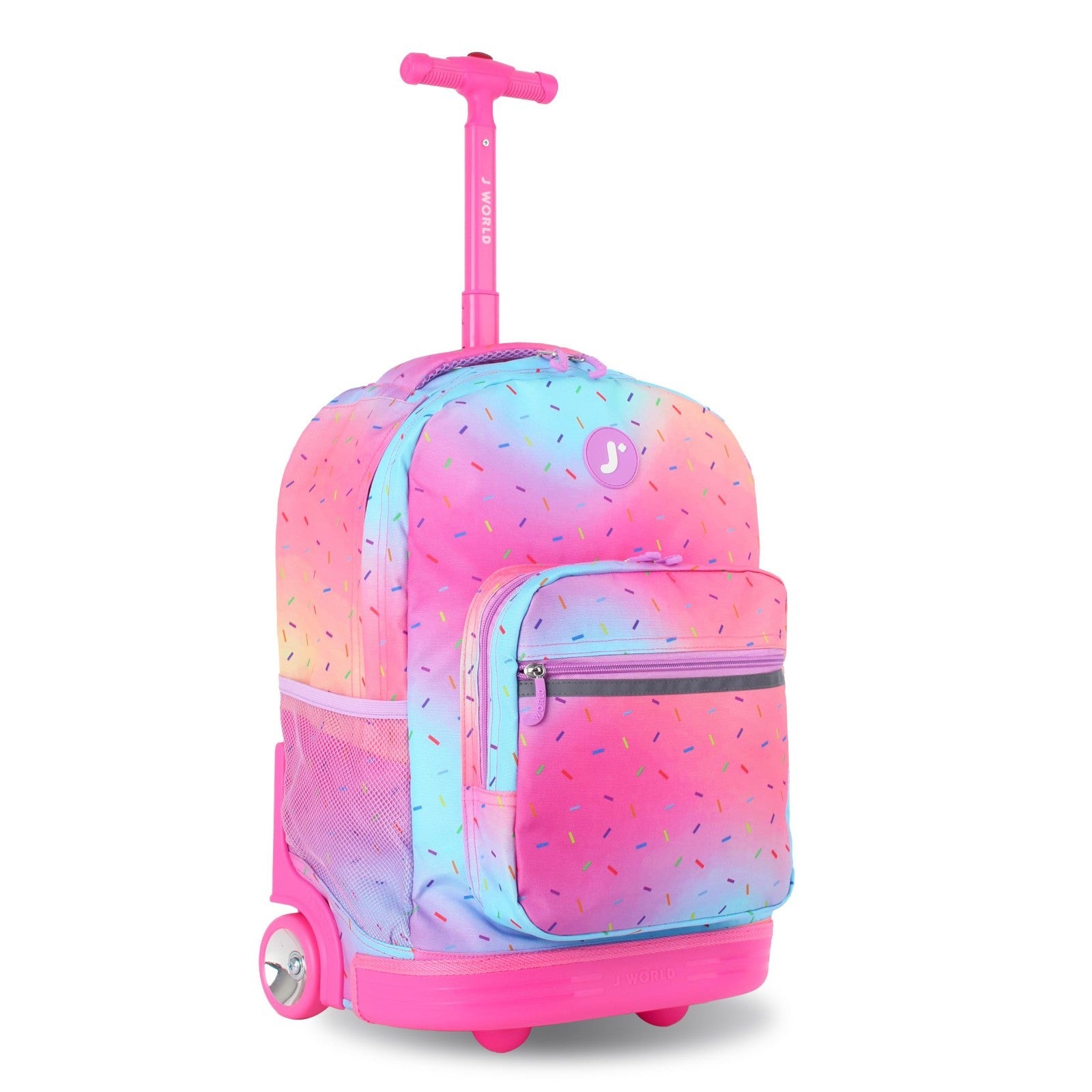 Kids Rolling Backpack with Wheels, 18" Bookbag for School, Girls & Boys, Confett0