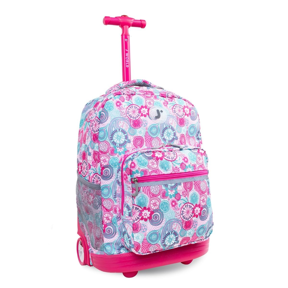 Rolling Backpack for Kids, 18" Lightweight Travel Bag, Blue Raspberry, School &1