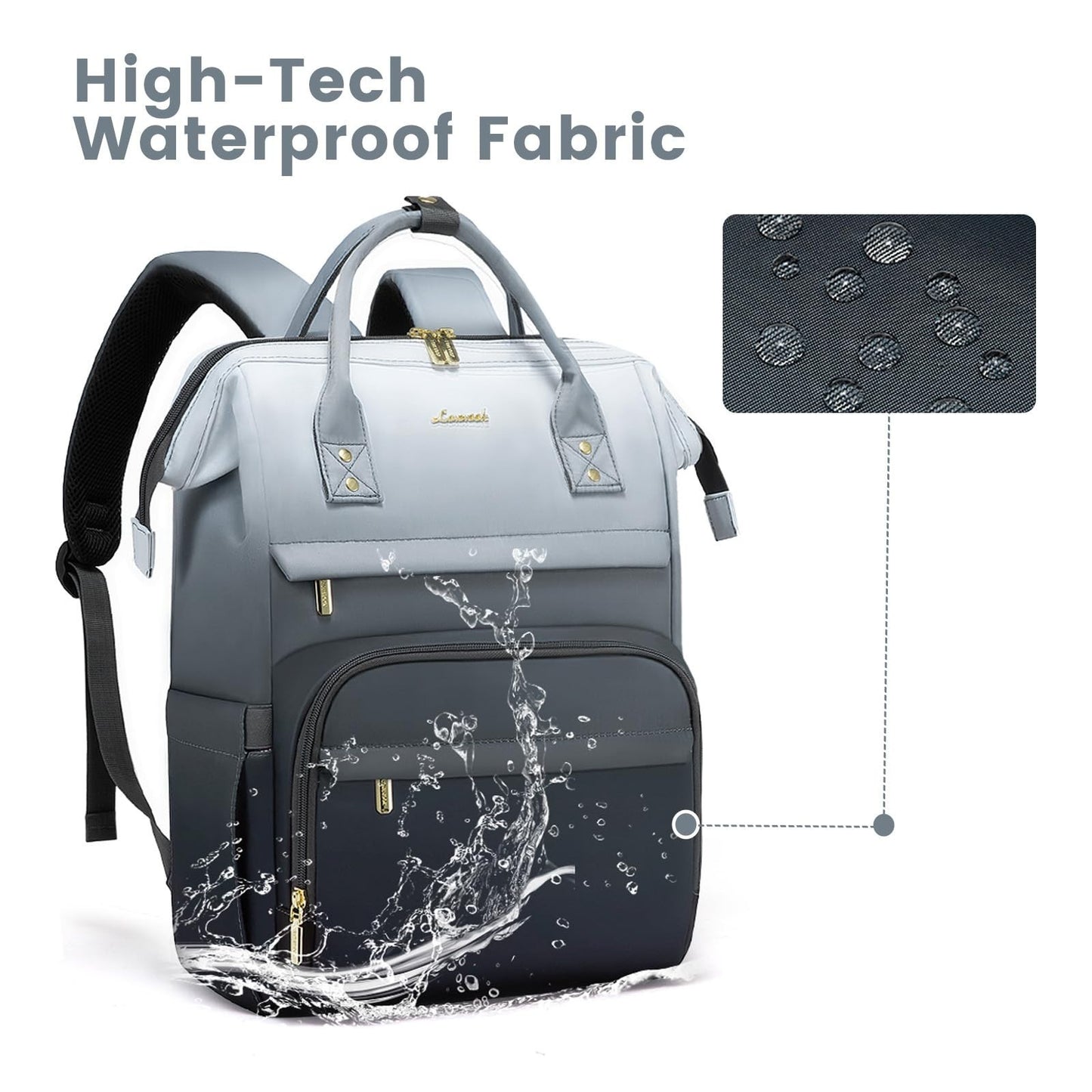 Colorful Gradient Laptop Backpack for Women & Teens, 15.6" School Bookbag Travel4