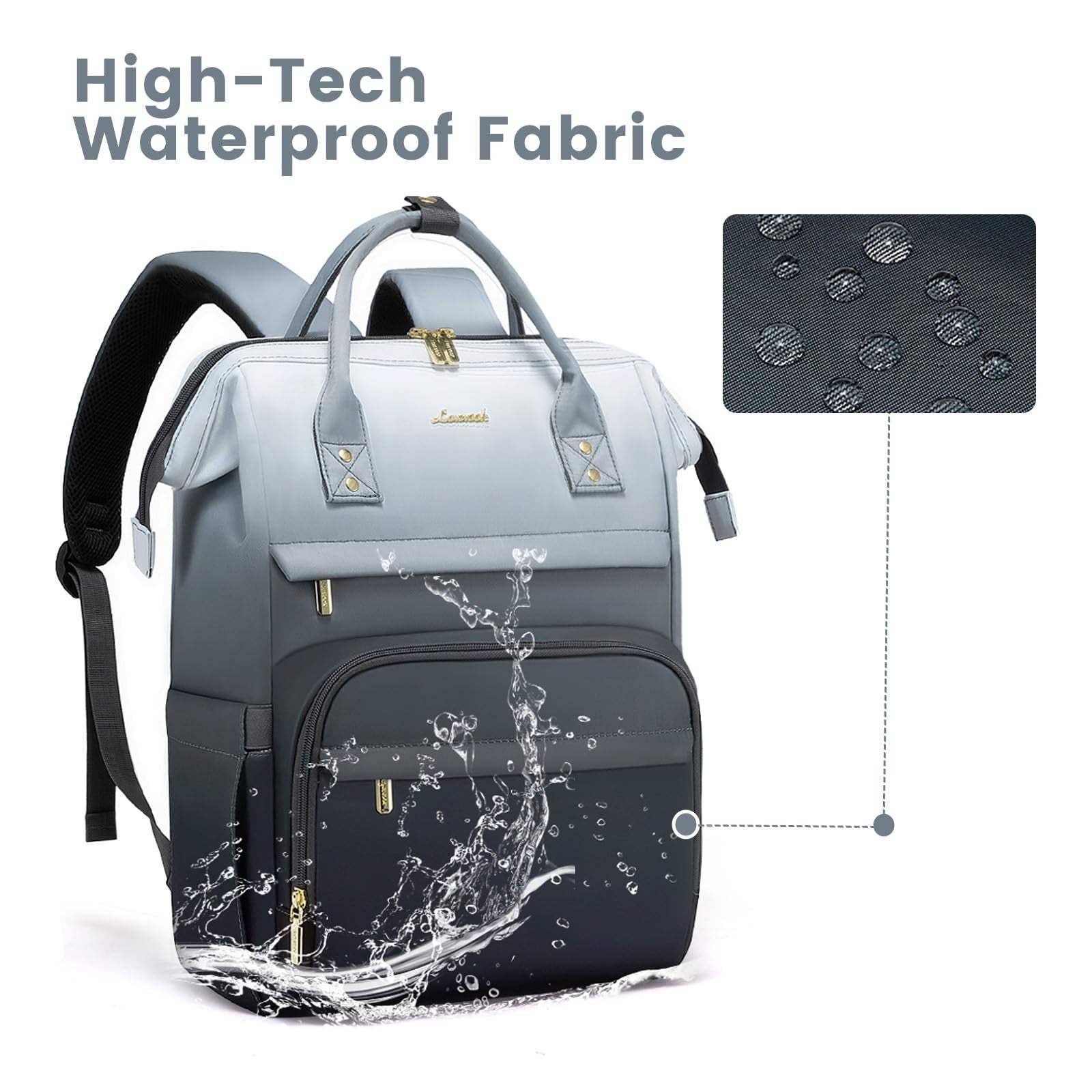 Colorful Gradient Laptop Backpack for Women & Teens, 15.6" School Bookbag Travel4
