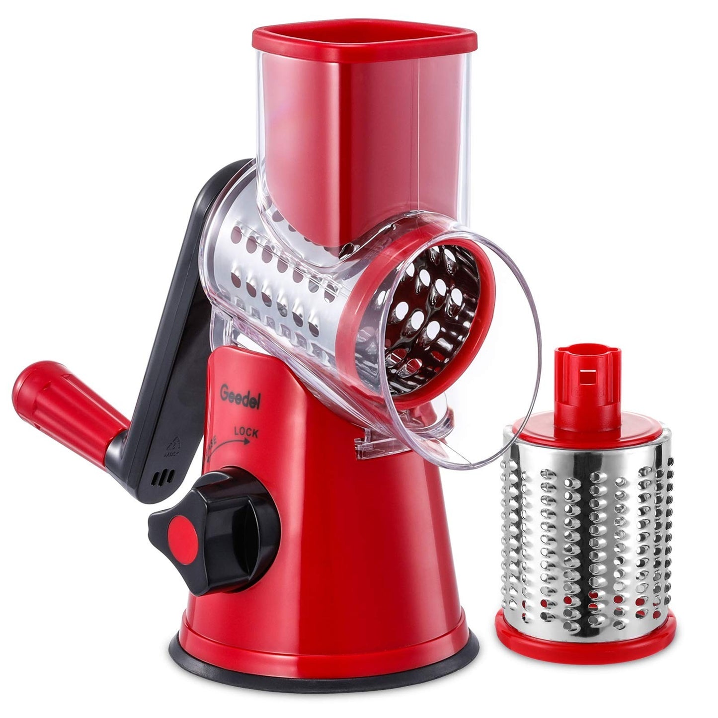 Rotary Cheese Grater & Vegetable Slicer with 2 Blades   Easy Clean Kitchen Tool1