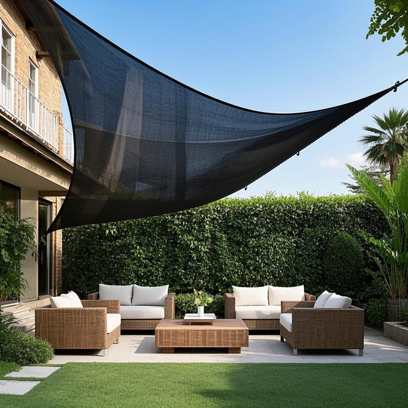 50% Black Shade Cloth 3.3x10 FT Garden Mesh Tarp for Plants Heat Protection Grom2