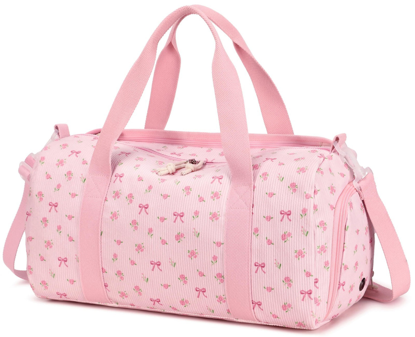Cute Gym Duffle Bag for Girls - Waterproof Sports Overnight Bag with Shoe Compar1
