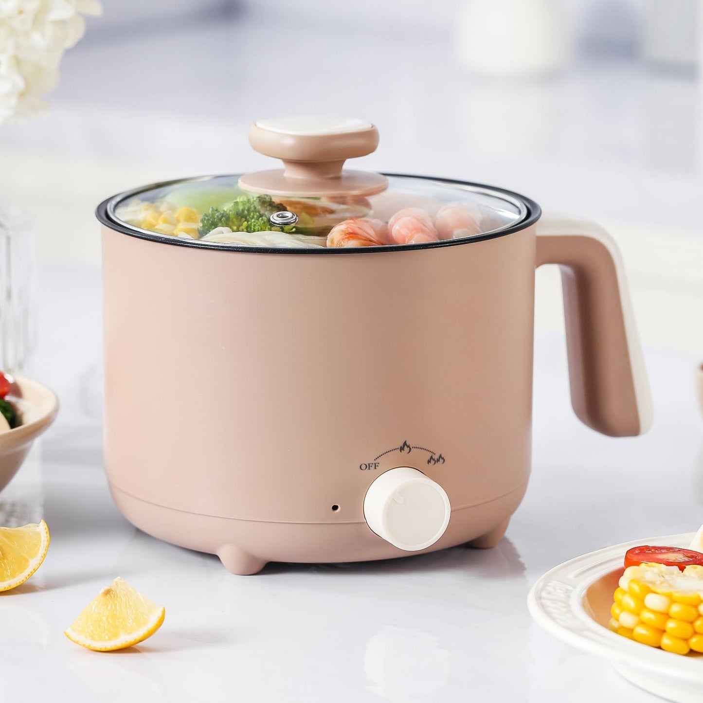 Portable Electric Hot Pot 1.5L - Non-Stick Ramen Cooker for Noodles, Soup & Oatm0