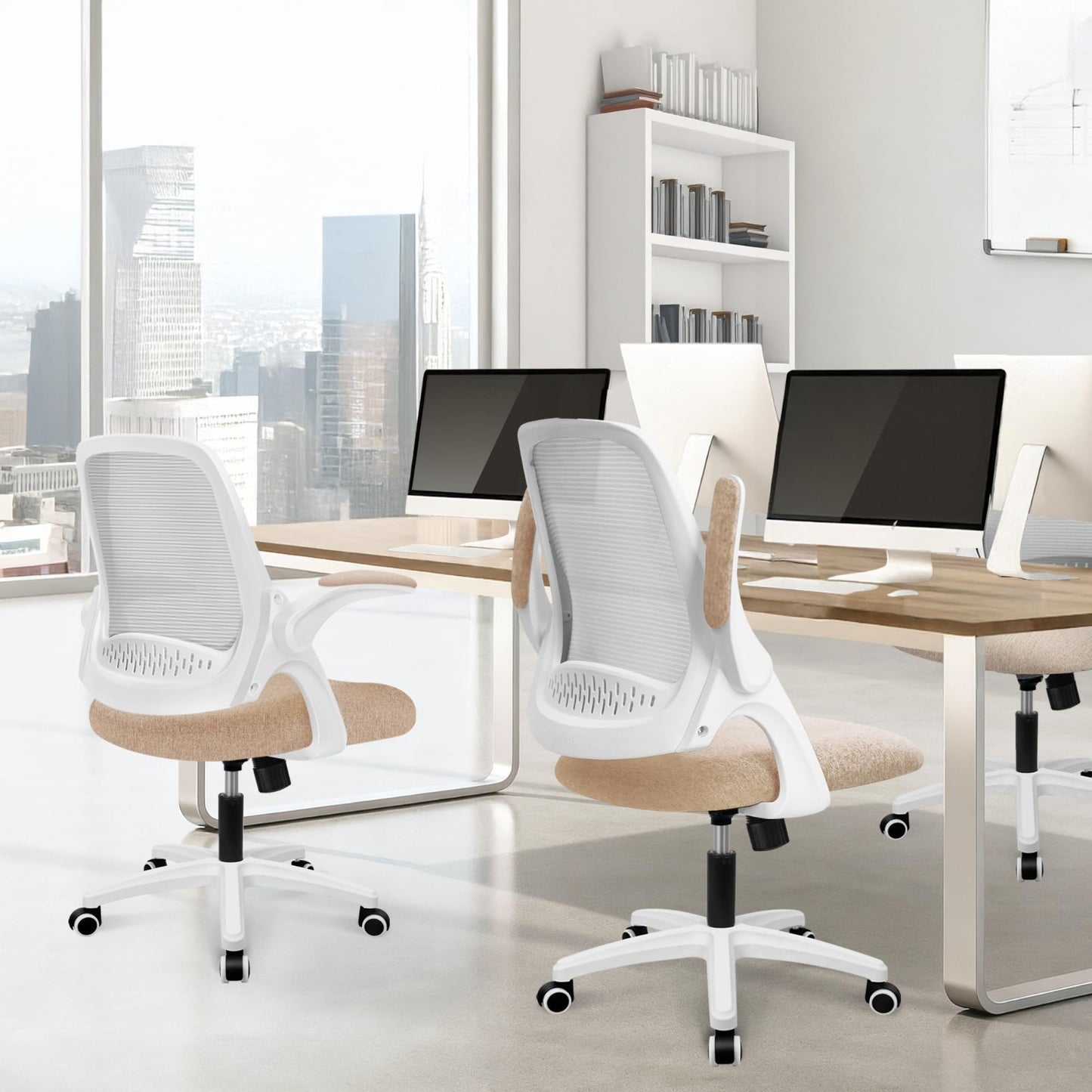 Ergonomic Mesh Office Desk Chair with Flip Up Armrests, Lumbar Support, Height A7