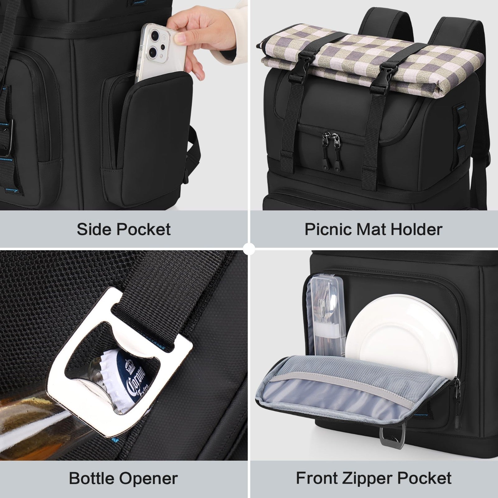 Large Waterproof Insulated Cooler Backpack - Double Decker, Leak Proof, 26L, 444