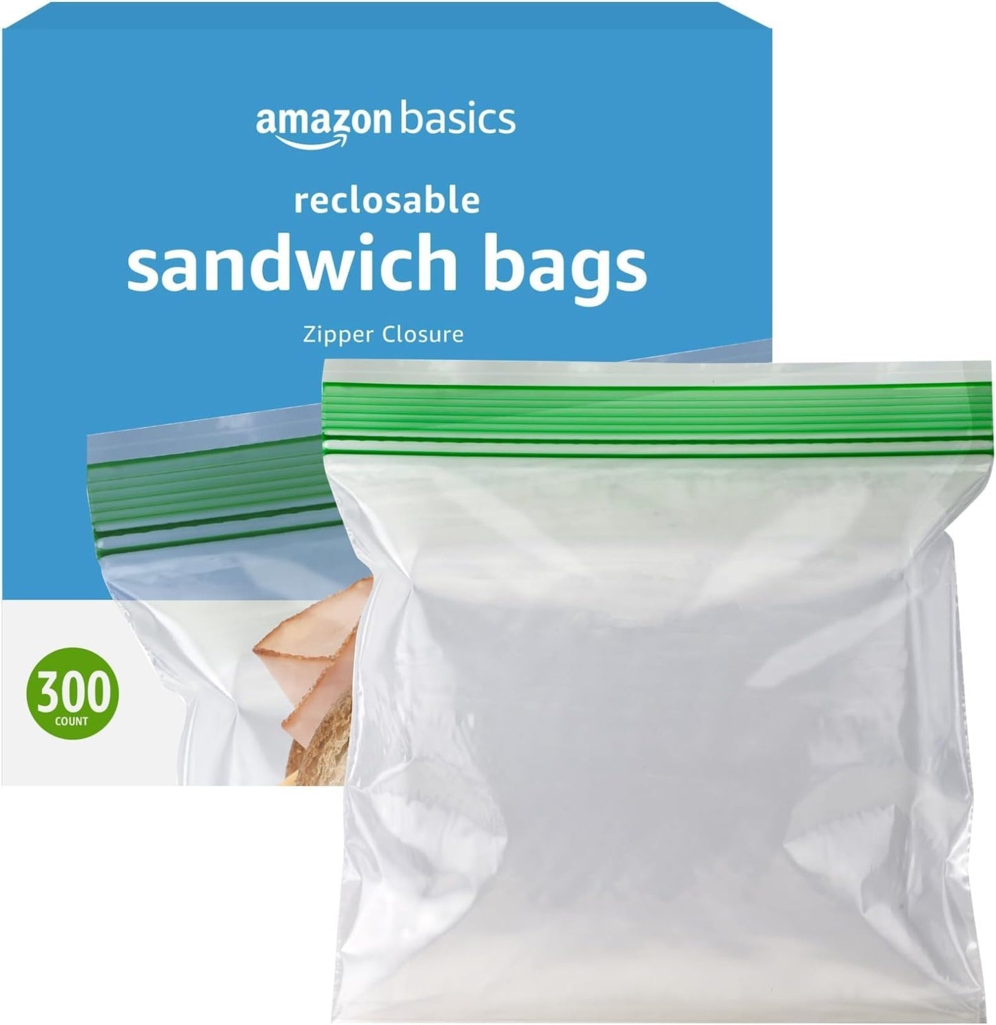300 Count Sandwich Storage Bags   Resealable, BPA Free, Bulk Pack of 61