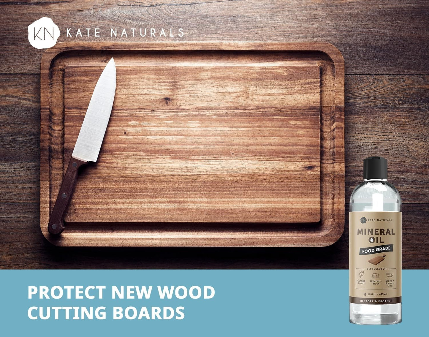 Food Grade Mineral Oil for Wood Cutting Board & Butcher Block   16oz Safe Use3