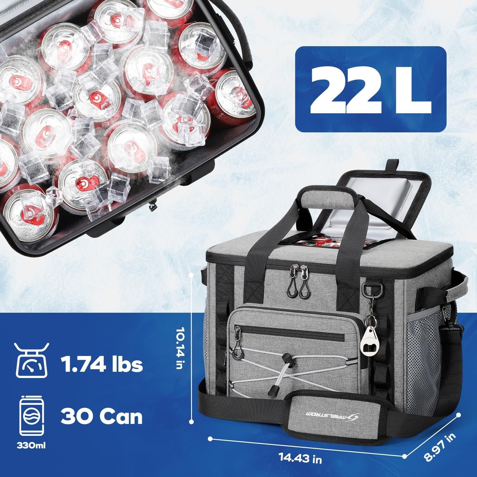30/40 Can Soft Cooler Bag - Leakproof Insulated Ice Chest, 24h Cold, Lightweight4