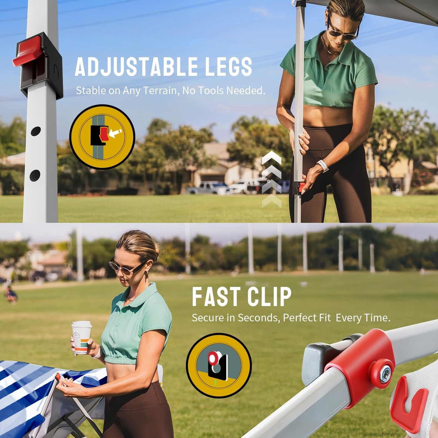 10x10 Pop Up Canopy Tent   Easy Setup, Navy Stripes, Outdoor Sun Shade for Event3