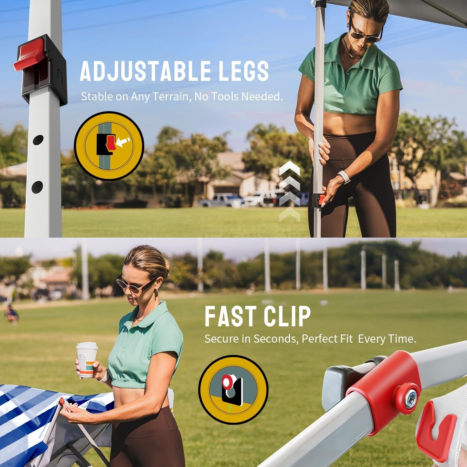10x10 Pop Up Canopy Tent   Easy Setup, Navy Stripes, Outdoor Sun Shade for Event3