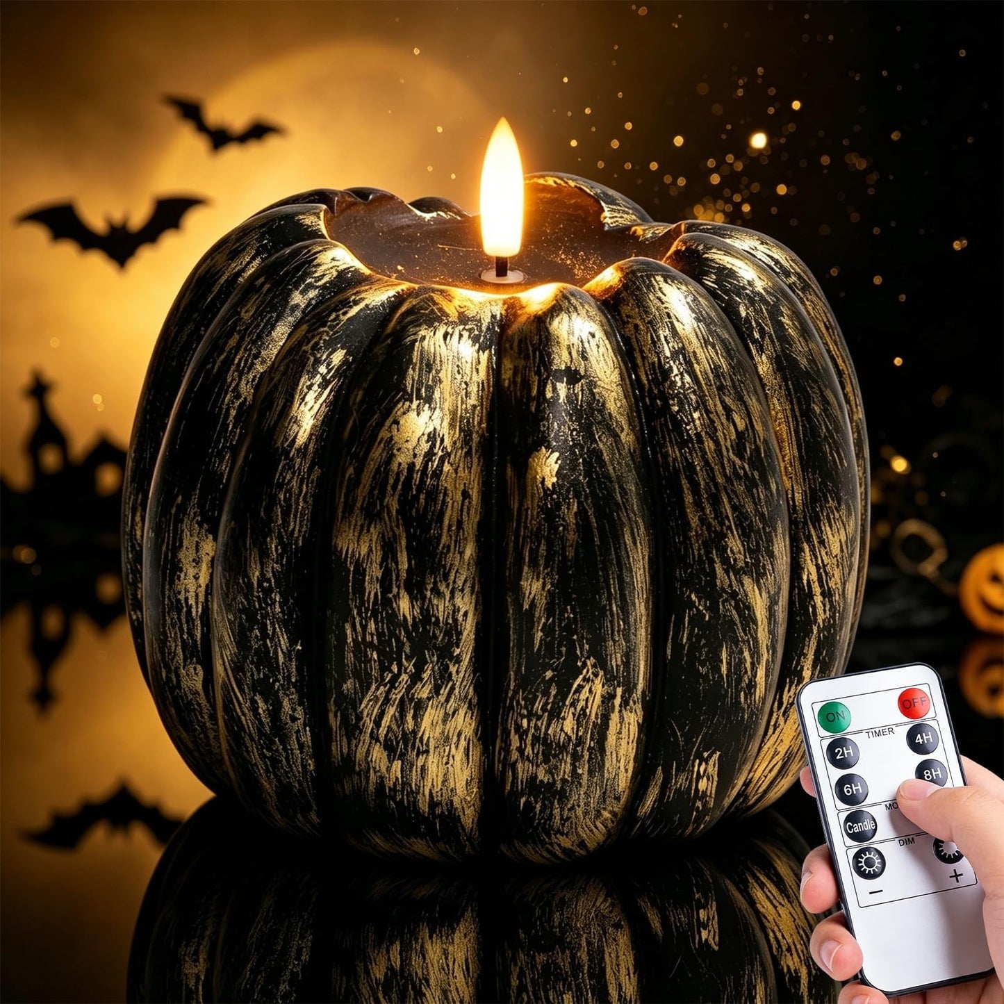 Flameless Pumpkin Candle - Halloween Decor for Home, Party, Table, Battery Opera1