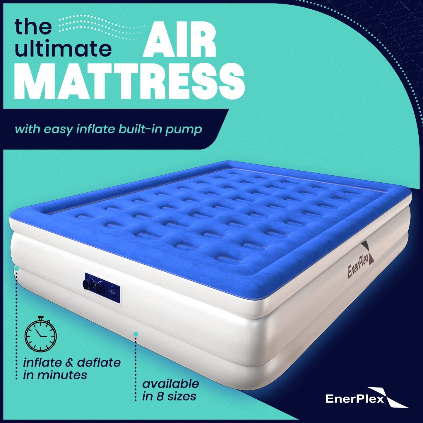 Self Inflating Air Mattress with Built in Pump & Neck Support   Portable Inflata2