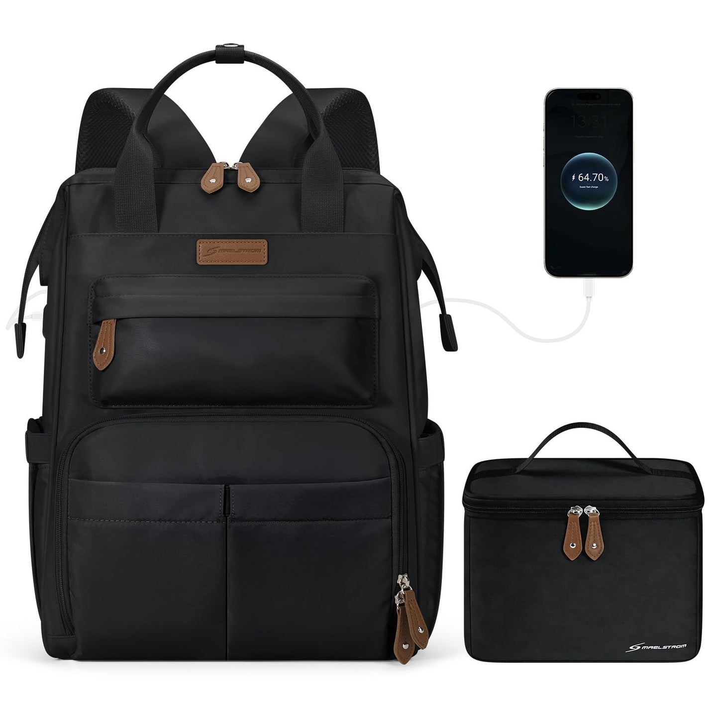 15.6 17.3" Laptop Backpack with Lunch Box, Stylish Work Bag for Men & Women1