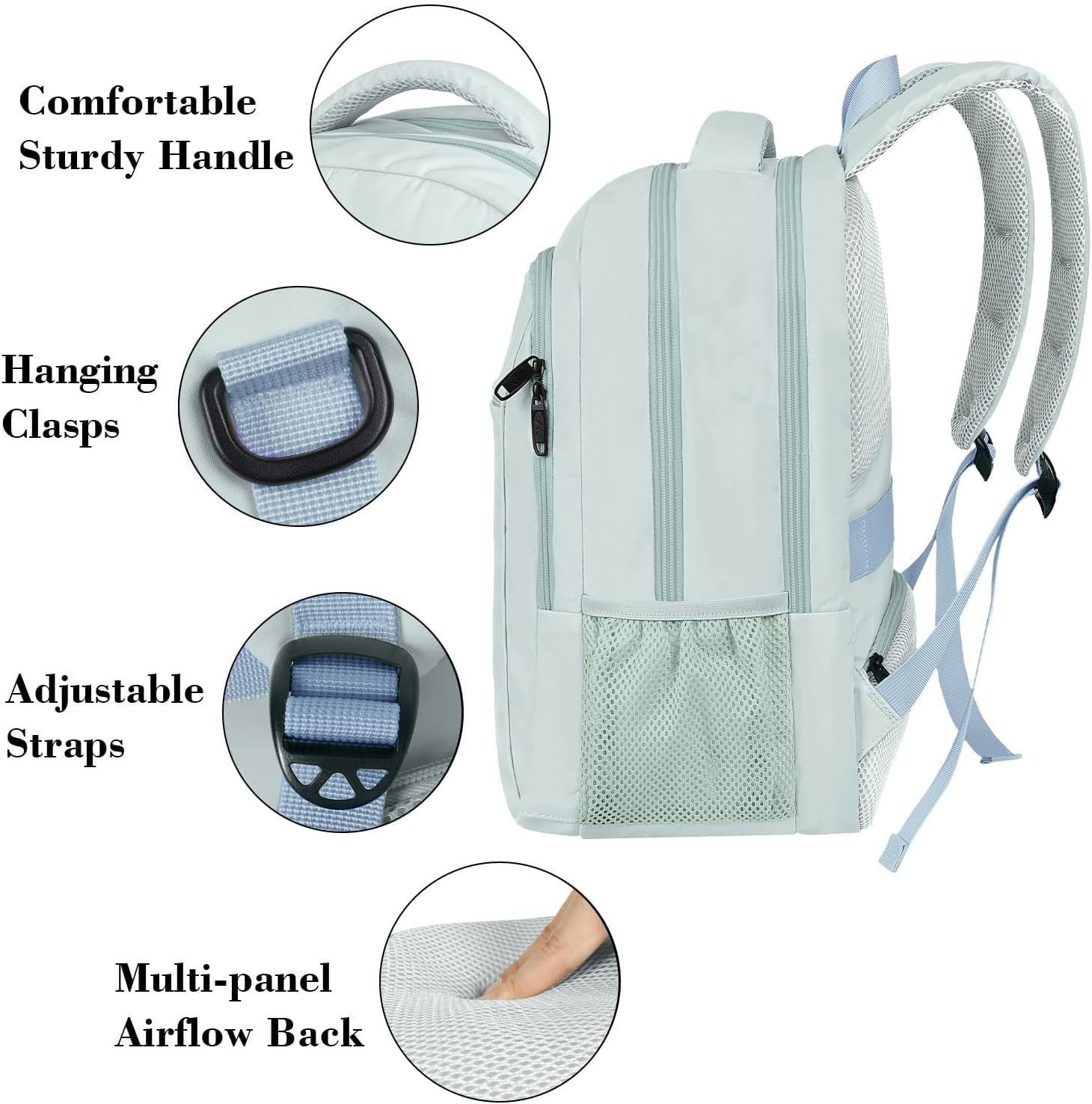 Lightweight Travel Laptop Backpack, Durable School Bookbag for Students & Profes3