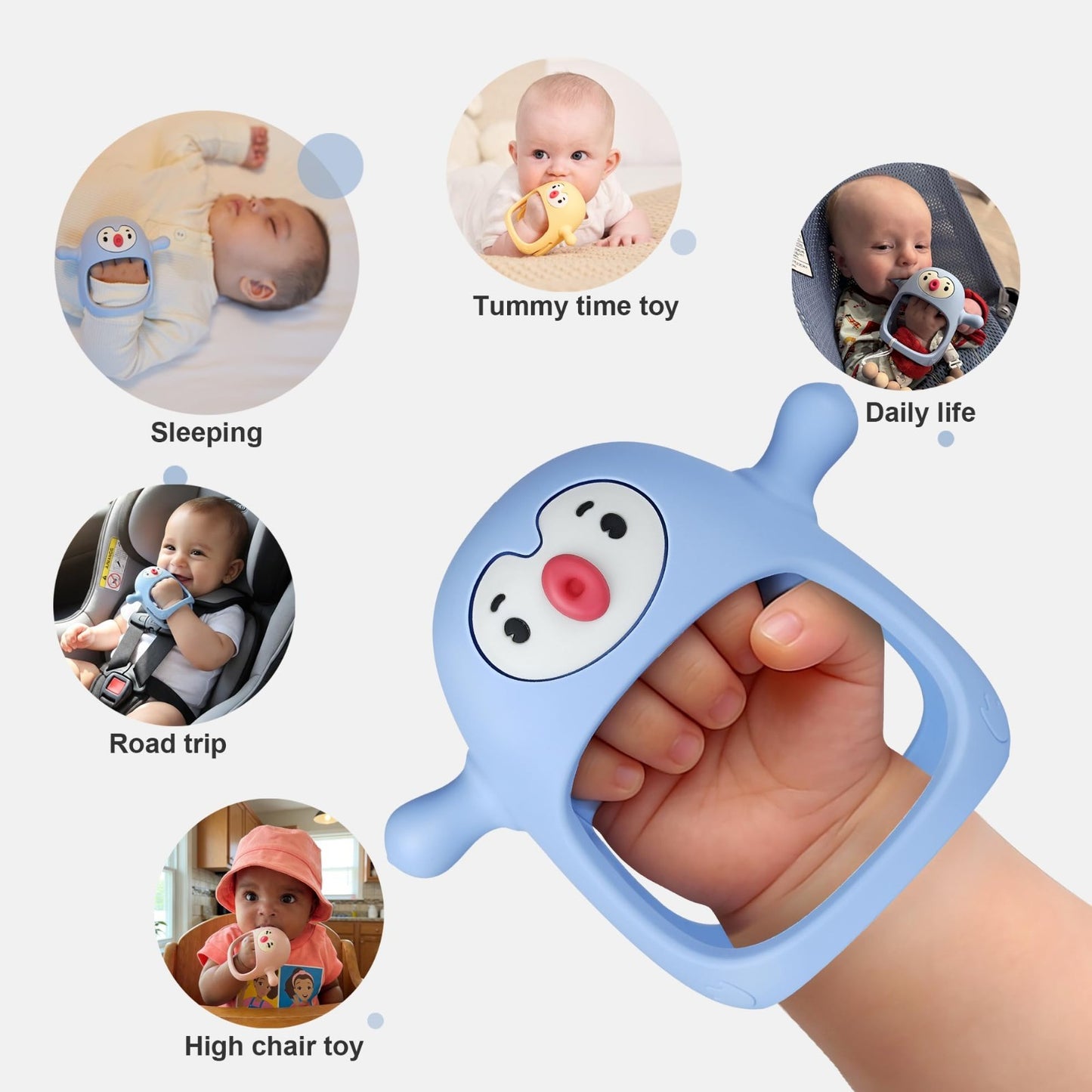 Baby Teething Toys 0 6 Months | Penguin Teether & Mittens Set | Teething Relief4