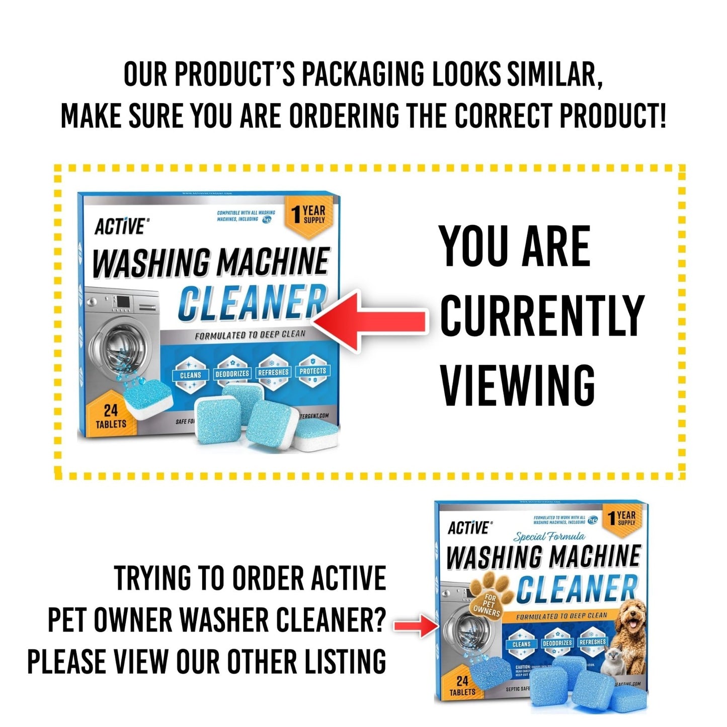 Washing Machine Cleaner Tablets 24 Pack   Deep Clean HE & Top Load Washers, Eco 4
