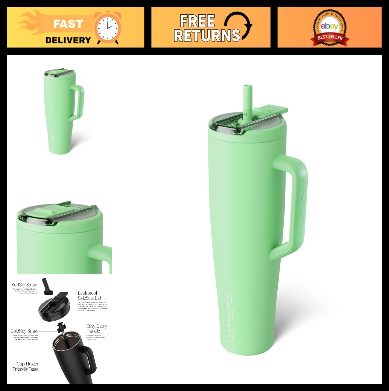 40oz Insulated Tumbler with Leakproof Straw Lid | Stainless Steel Water Bottle |0