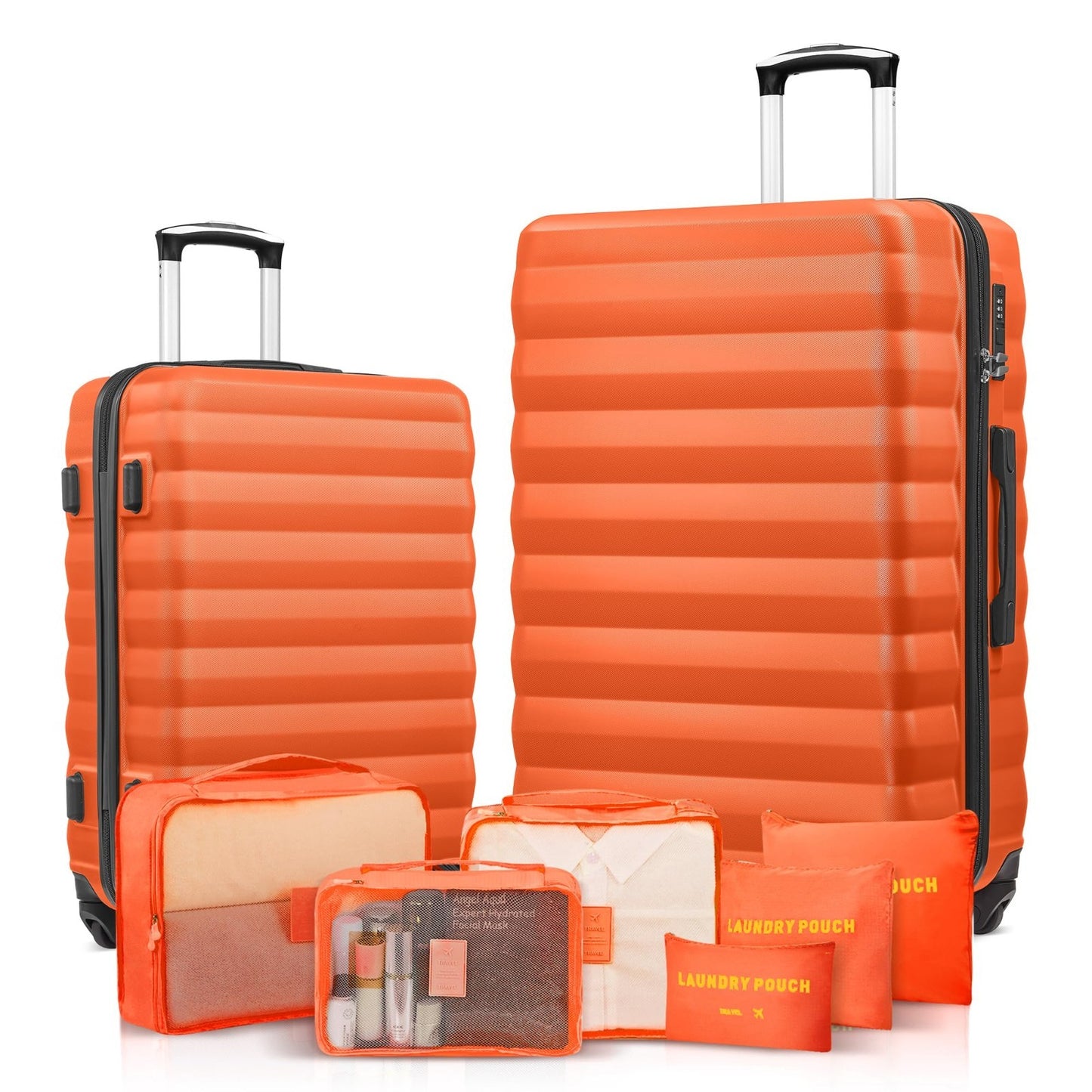 2 Piece Luggage Set - 20" & 28" Hardshell Suitcases with Spinner Wheels & Organi1