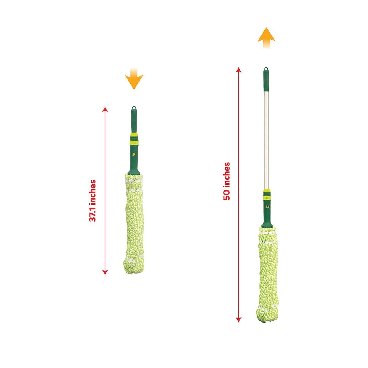All-in-One Floor Cleaning Set - Angled Broom, Microfiber Mops, Dustpan & Rack -4