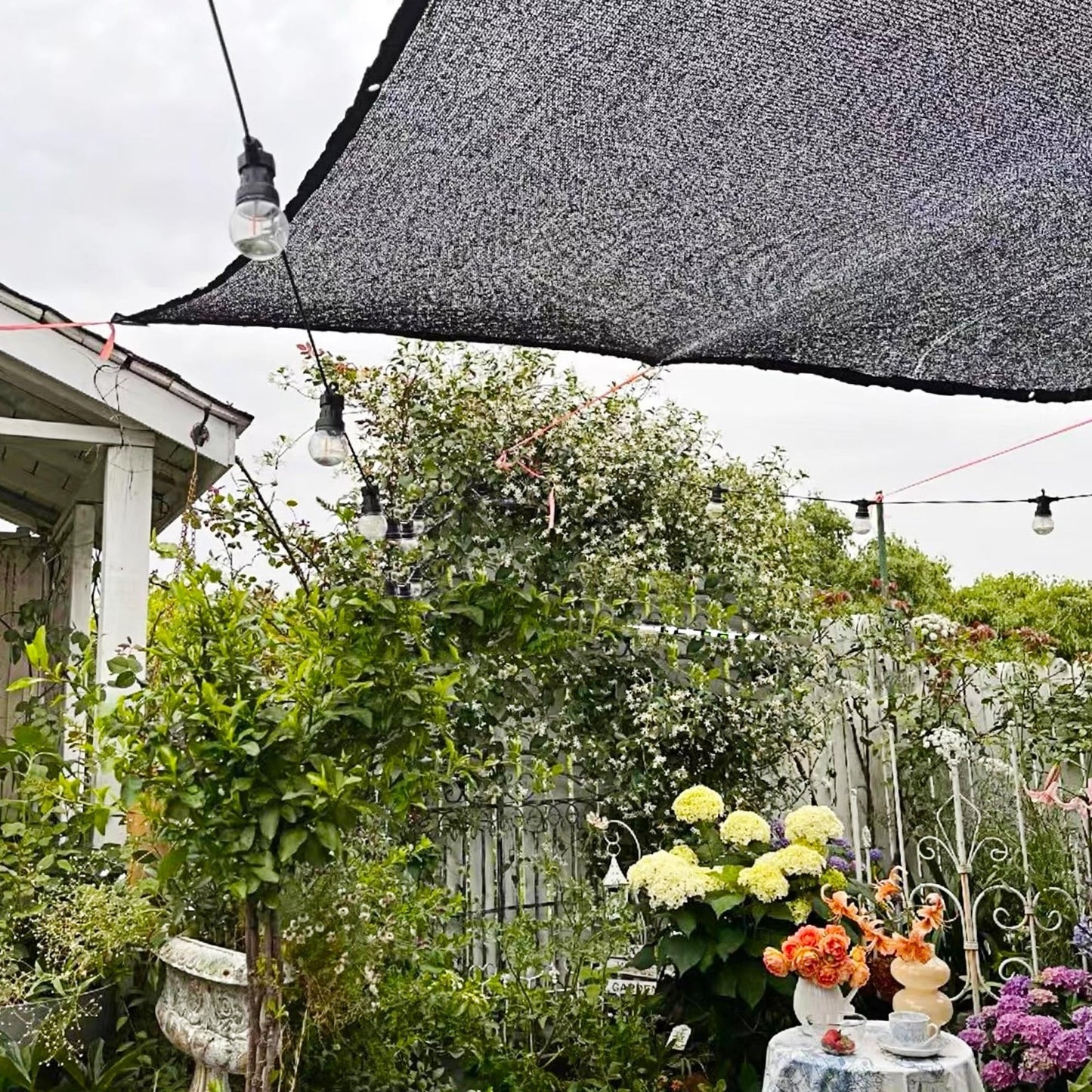 50% Black Shade Cloth 6.6x10 FT Durable Mesh Tarp with Grommets for Garden, Gree7