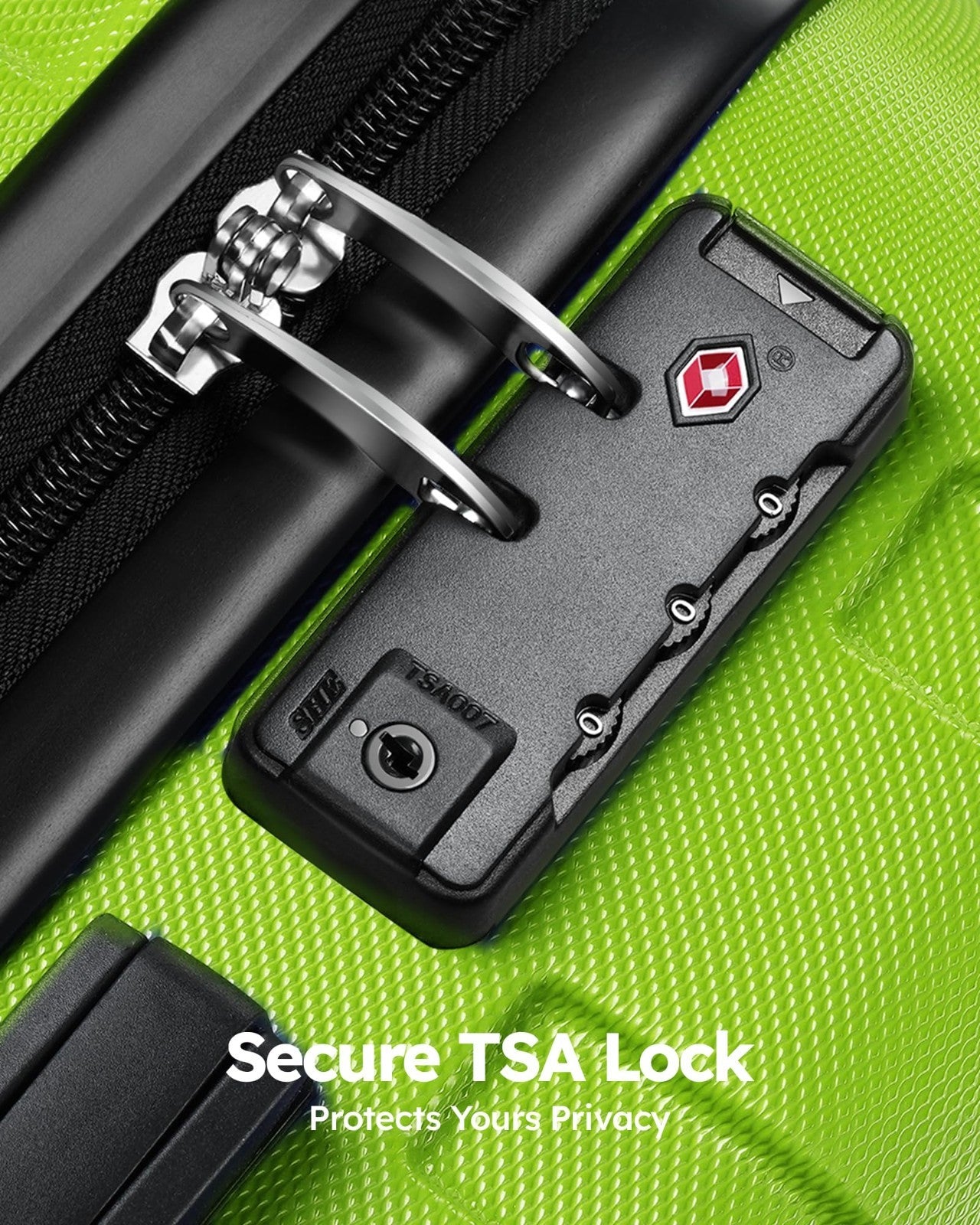 3 Piece Hard Shell Luggage Set with Spinner Wheels & TSA Lock - 20/24/28 Inch, L7