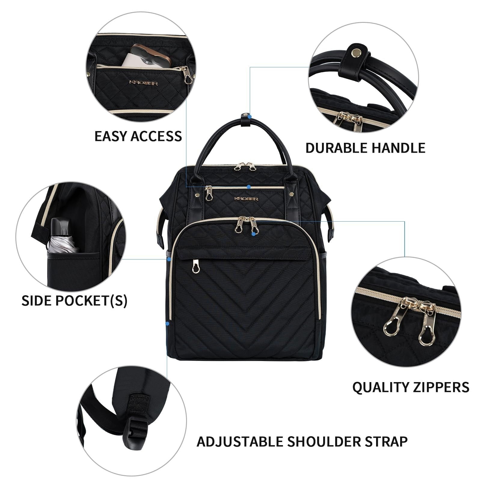 Stylish 17" Water-Repellent Laptop Backpack for College, Travel & Work - Unisex4