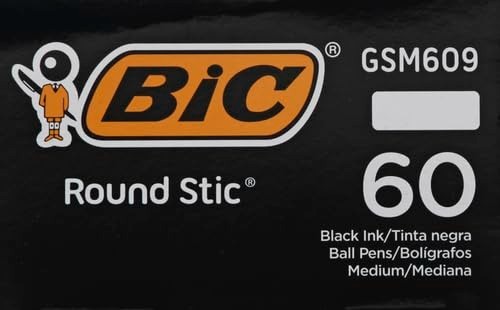60 Count Black Ballpoint Pens, Medium Point 1.0mm, Comfortable Grip, Pack of 211