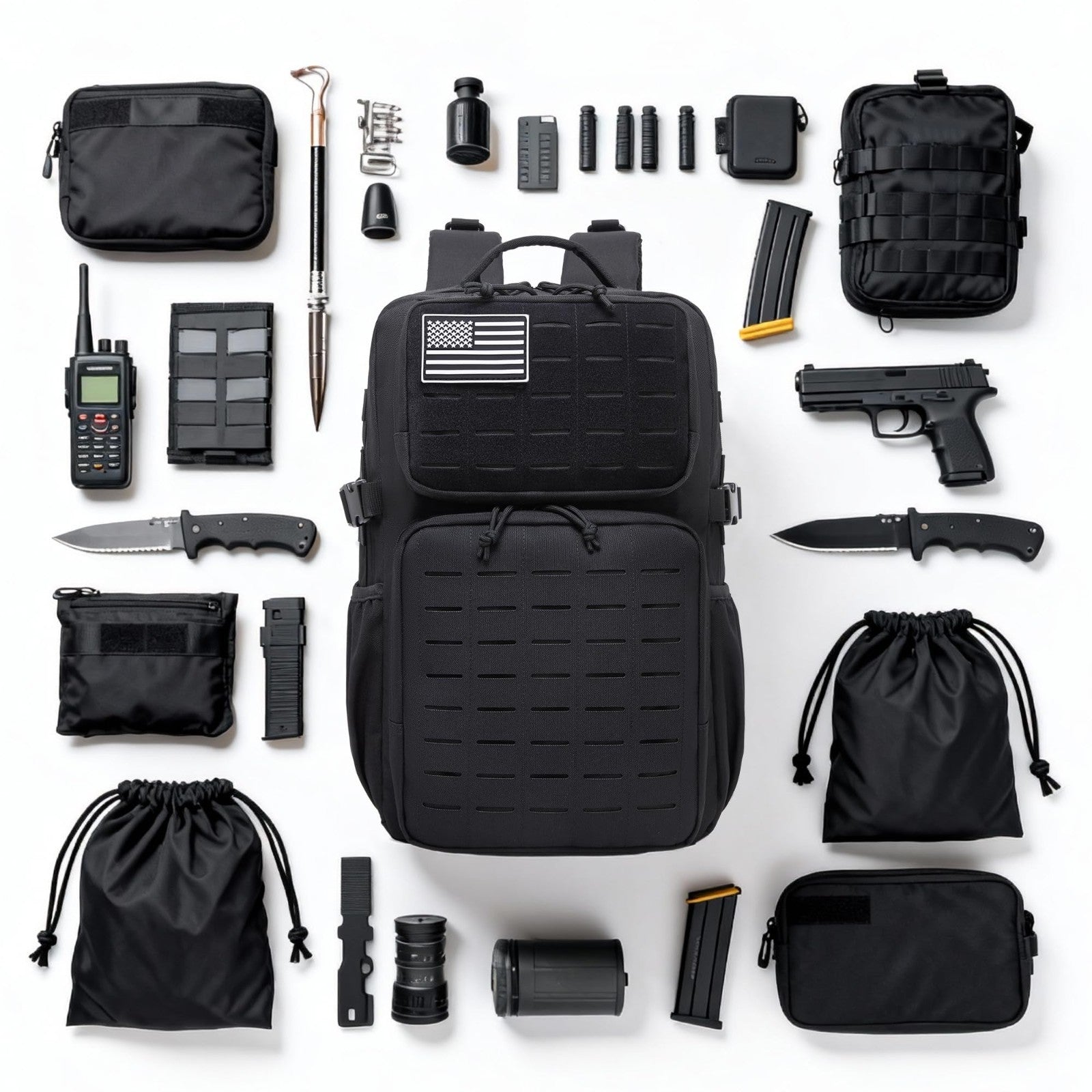 Waterproof Military Tactical Backpack   3 Day Assault Pack, MOLLE Design, Black6