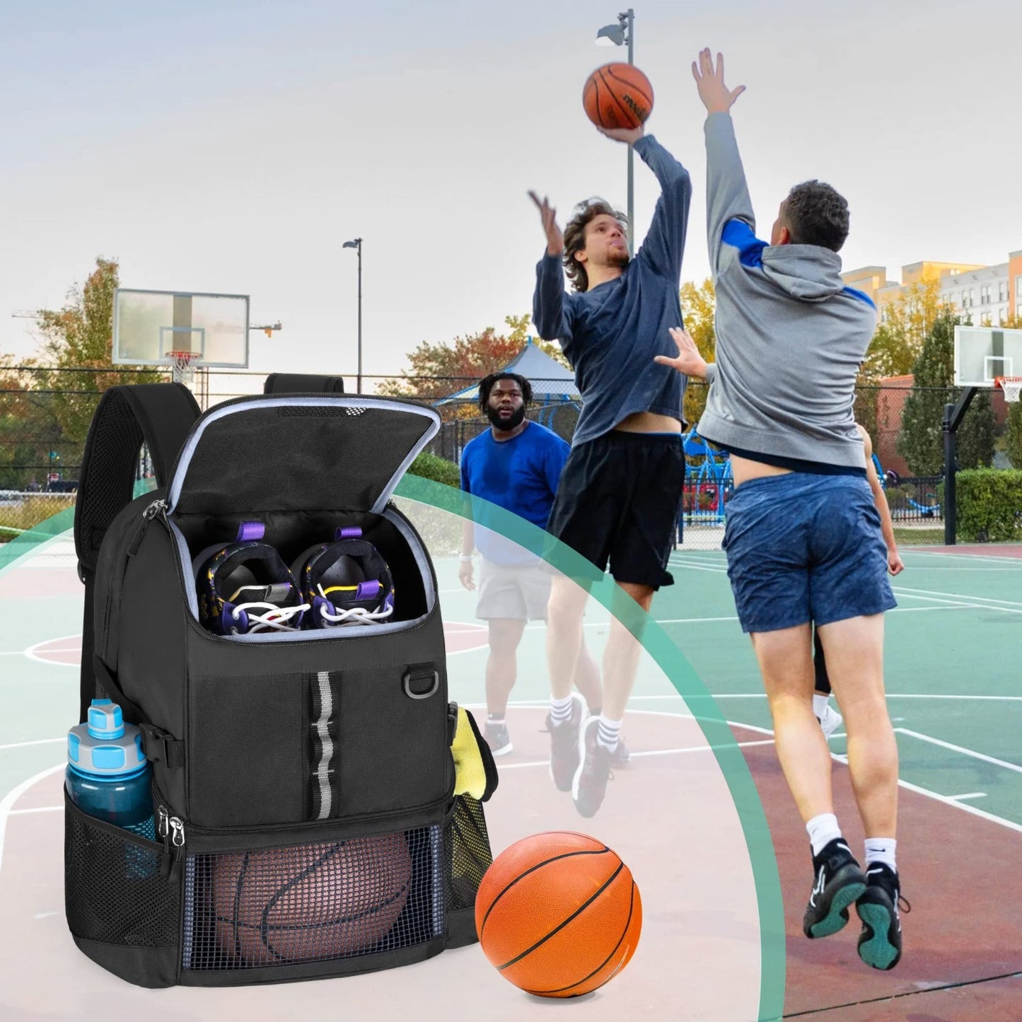 Basketball Backpack with Ball & Shoe Compartment, Multi Sport Sports Bag6