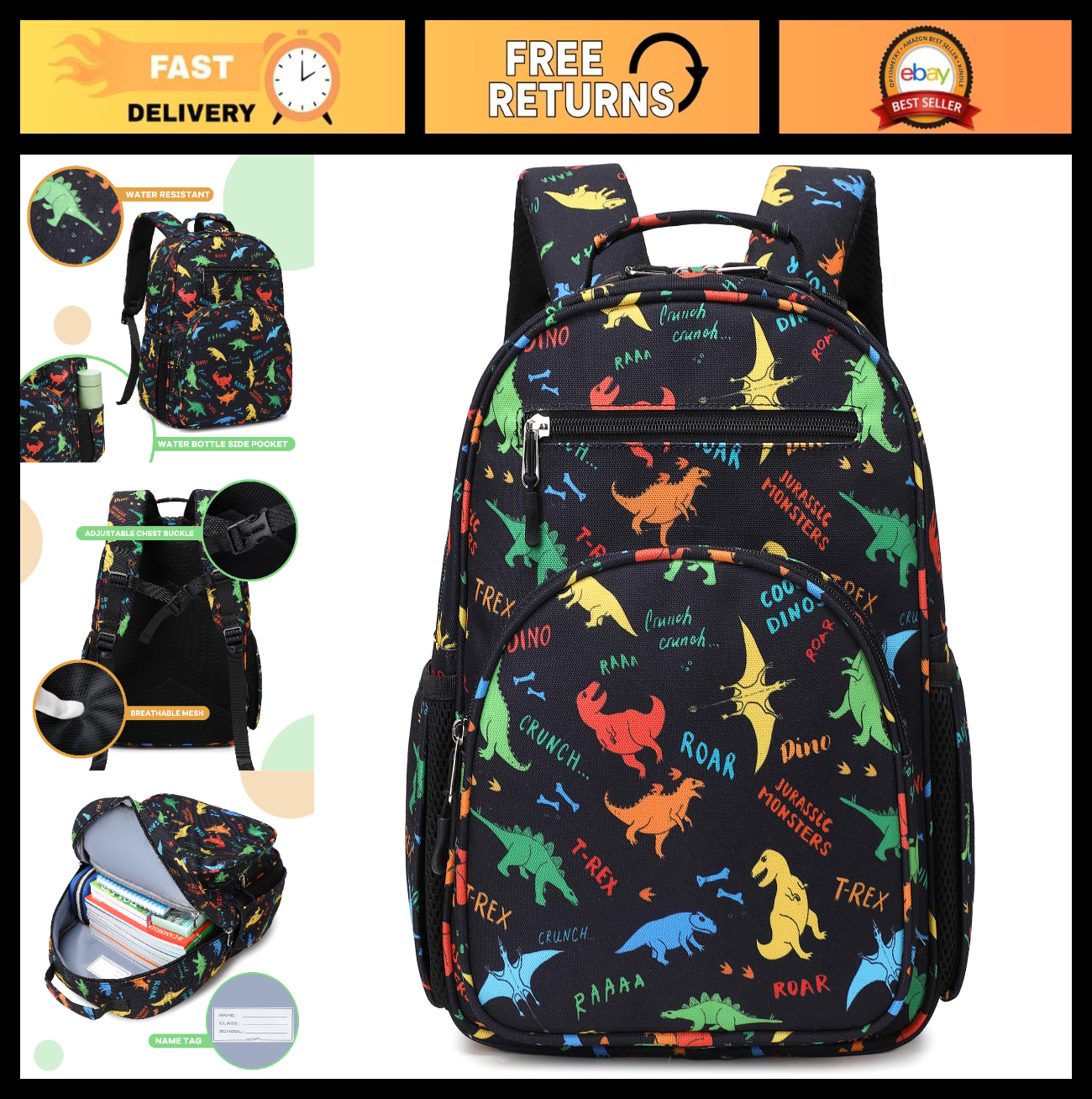 Cute Mini Toddler Backpack for Boys   Dinosaur Preschool Bookbag, Kids Bag0
