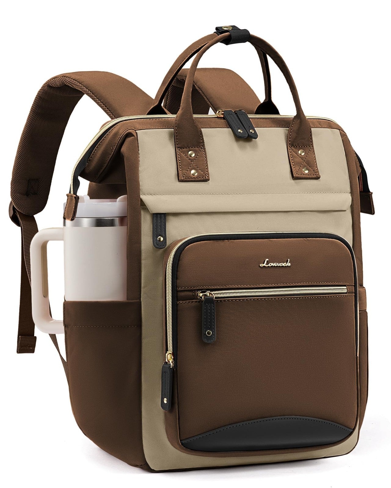 Stylish Waterproof Laptop Backpack for Women, Large Capacity Work Bag, 15.61
