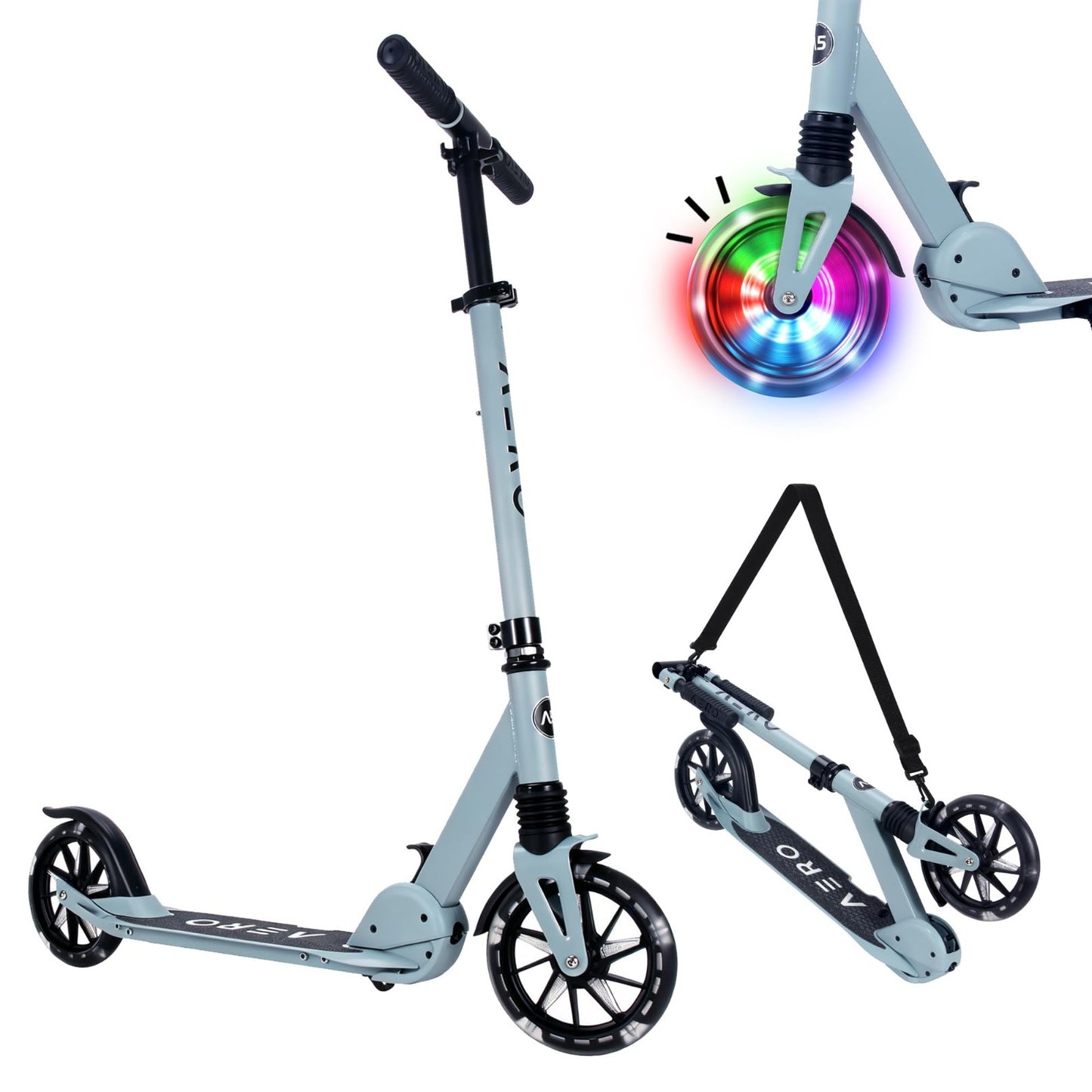Big Wheel Kick Scooter for Kids 6-12, Teens & Adults - Adjustable Height, Smooth1