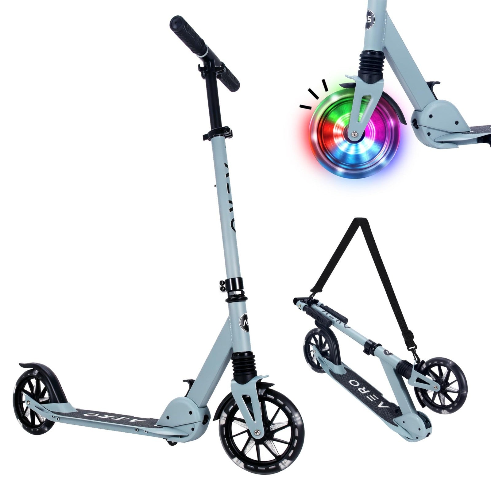 Big Wheel Kick Scooter for Kids 6-12, Teens & Adults - Adjustable Height, Smooth1